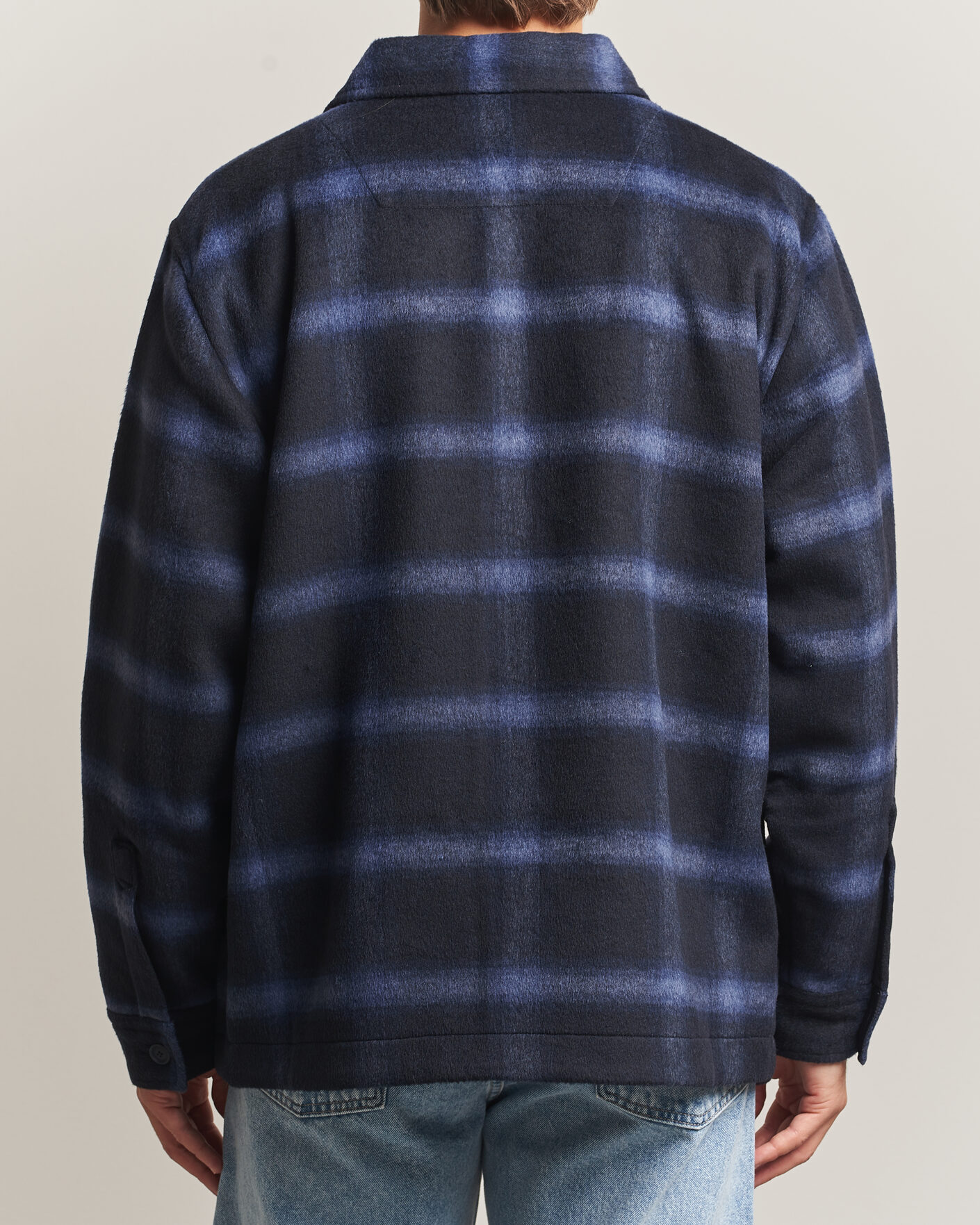 Men | Coats & Jackets | BOSS ORANGE | Losky Flannel Checked Overshirt Dark Blue