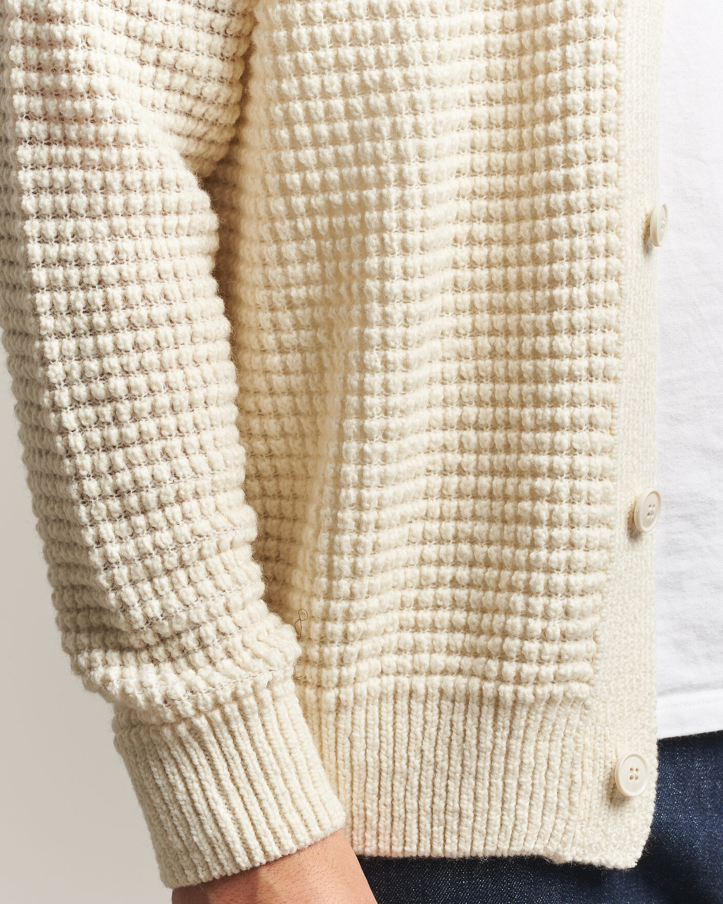Men | Sweaters & Knitwear | BOSS ORANGE | Korsico Wool Knitted Cardigan Open White