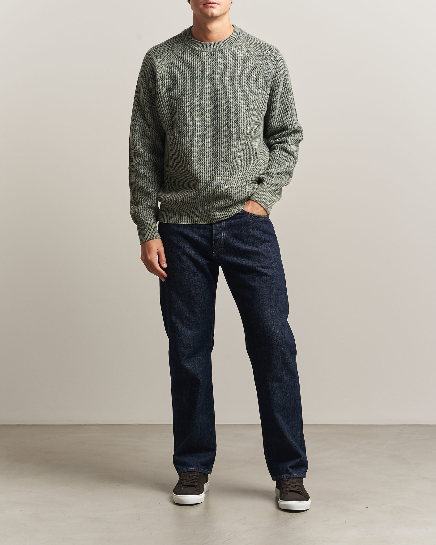 Men | Sweaters & Knitwear | BOSS ORANGE | Kepler Wool Knitted Sweater Open Green