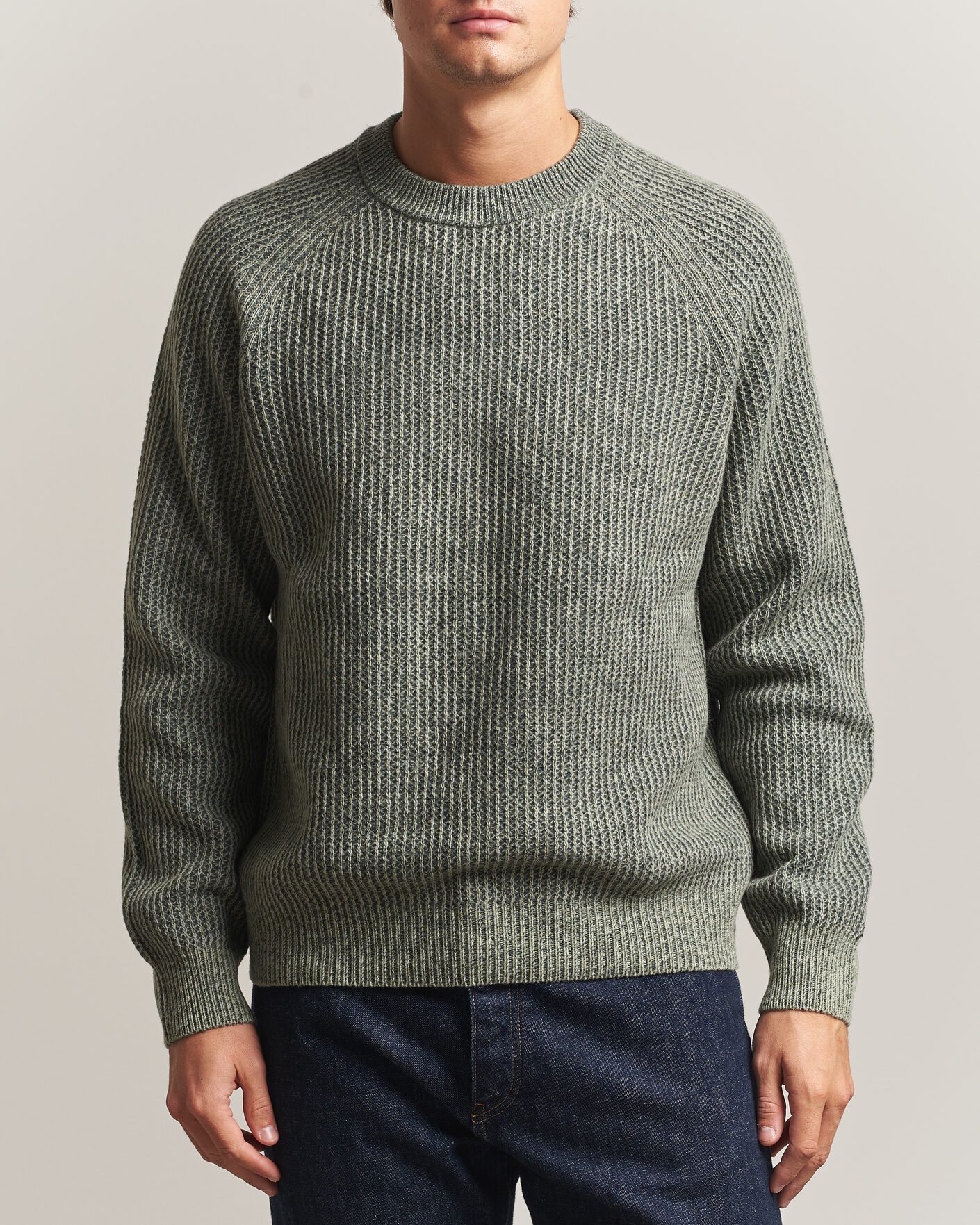 BOSS ORANGE Kepler Wool Knitted Sweater Open Green at CareOfCarl.com