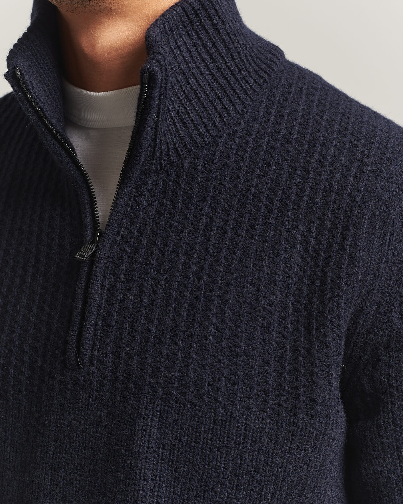 Men | Sweaters & Knitwear | BOSS ORANGE | Kenter Wool Knitted Half Zip Dark Blue