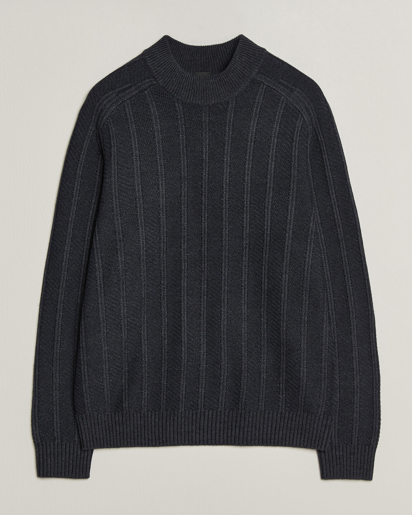 Men | Sweaters & Knitwear | BOSS ORANGE | Katoolo Wool/Cotton Knitted Turtleneck Dark Blue