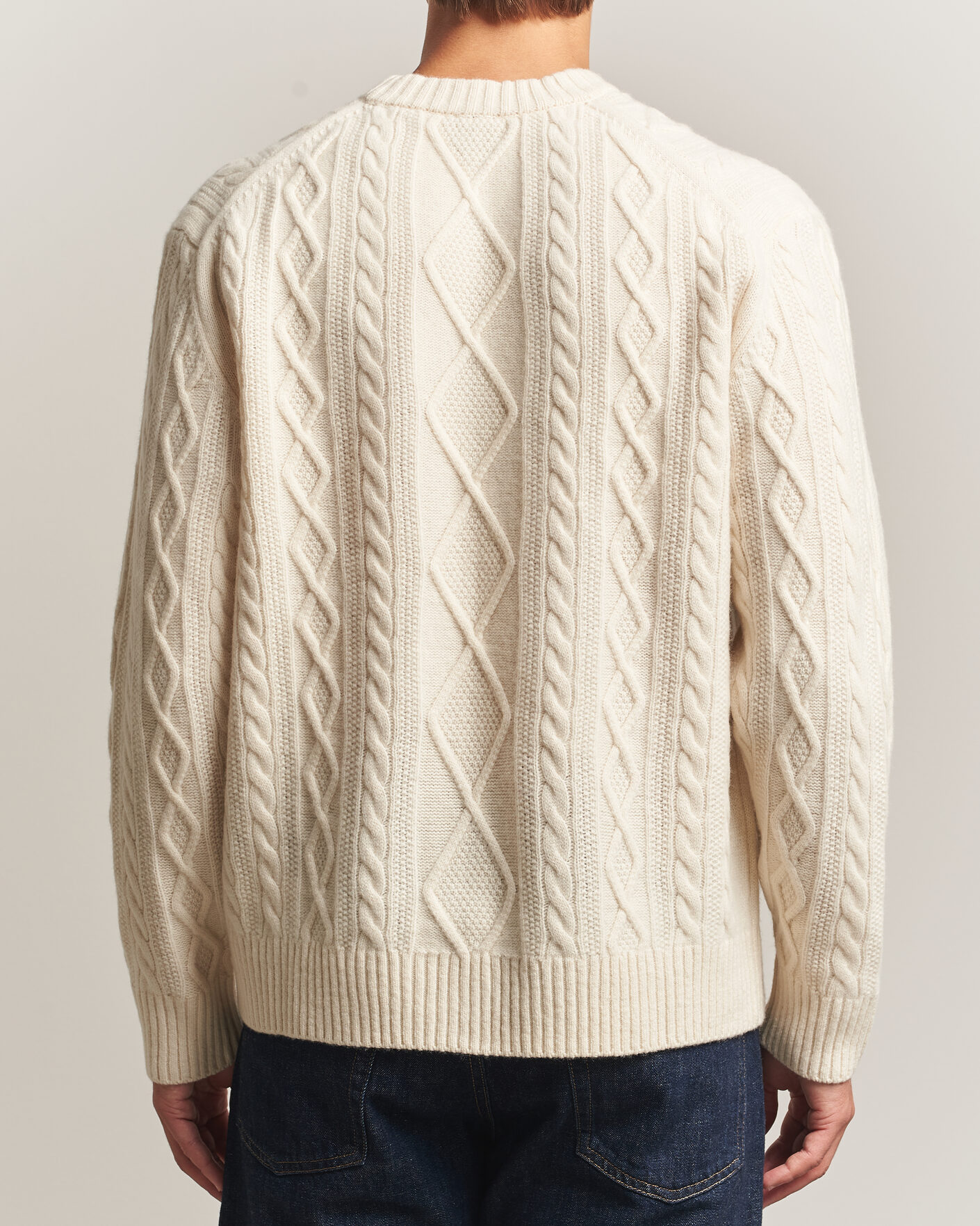 Men | Sweaters & Knitwear | BOSS ORANGE | Atreccio Wool Structured Knitted Sweater Open White