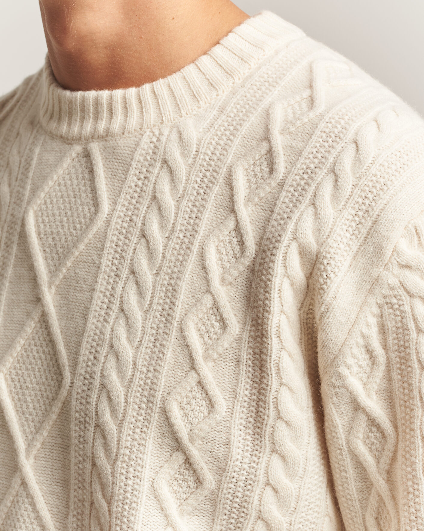 Men | Sweaters & Knitwear | BOSS ORANGE | Atreccio Wool Structured Knitted Sweater Open White