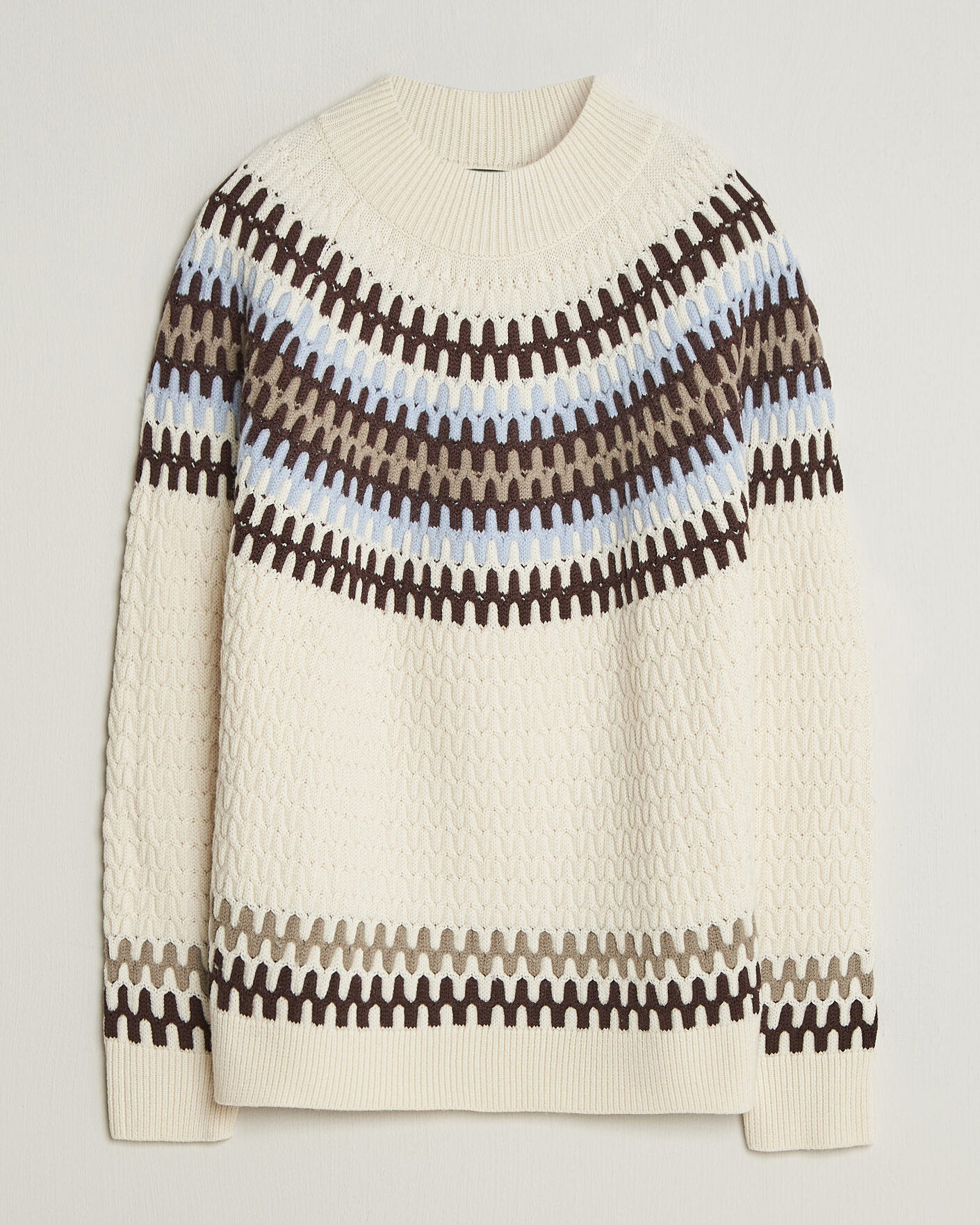 Men | Sweaters & Knitwear | BOSS BLACK | Fiotto Wool Fairisle Sweater Open White