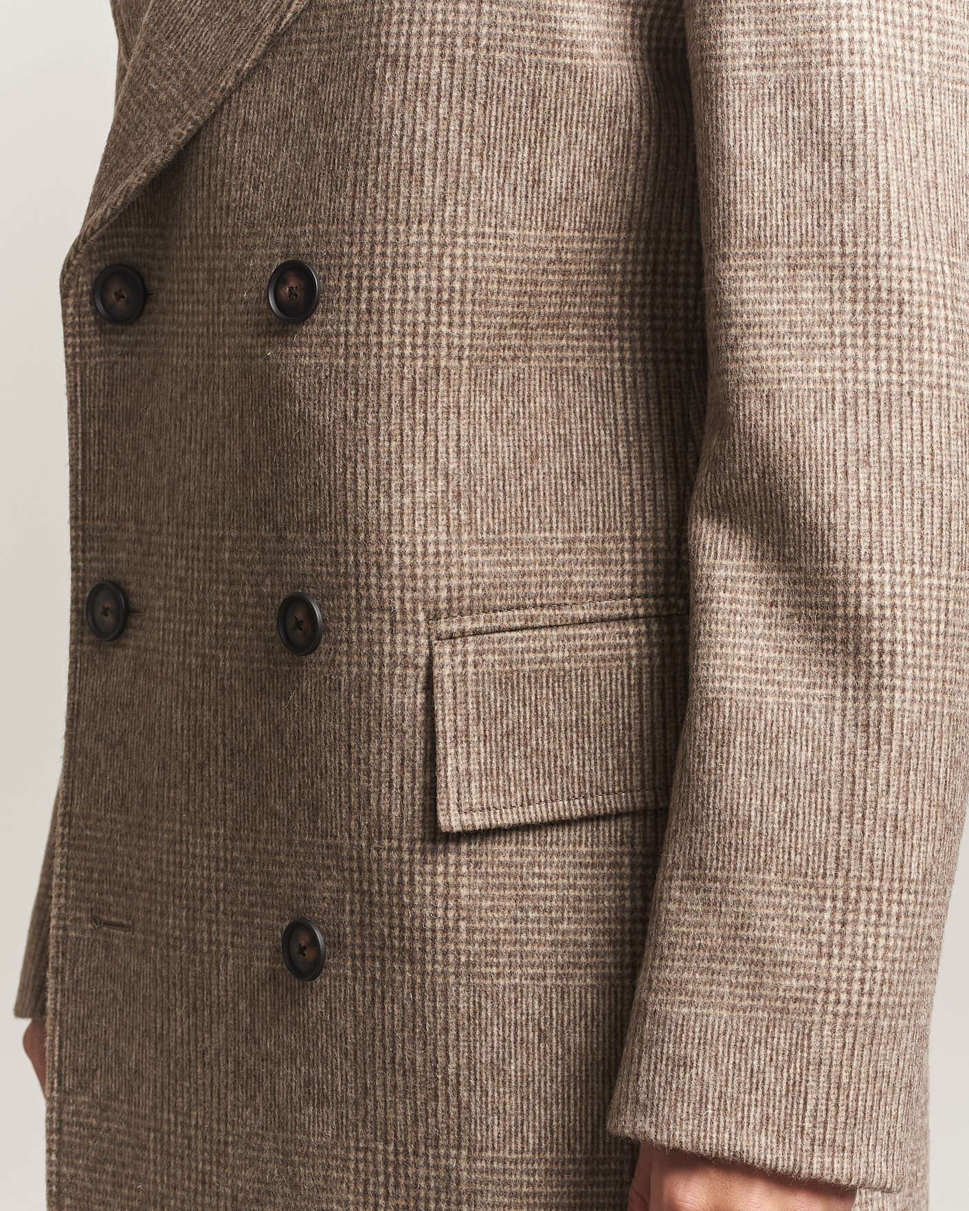 Men | Coats & Jackets | BOSS BLACK | Jared Wool Double Breasted Coat Open Brown