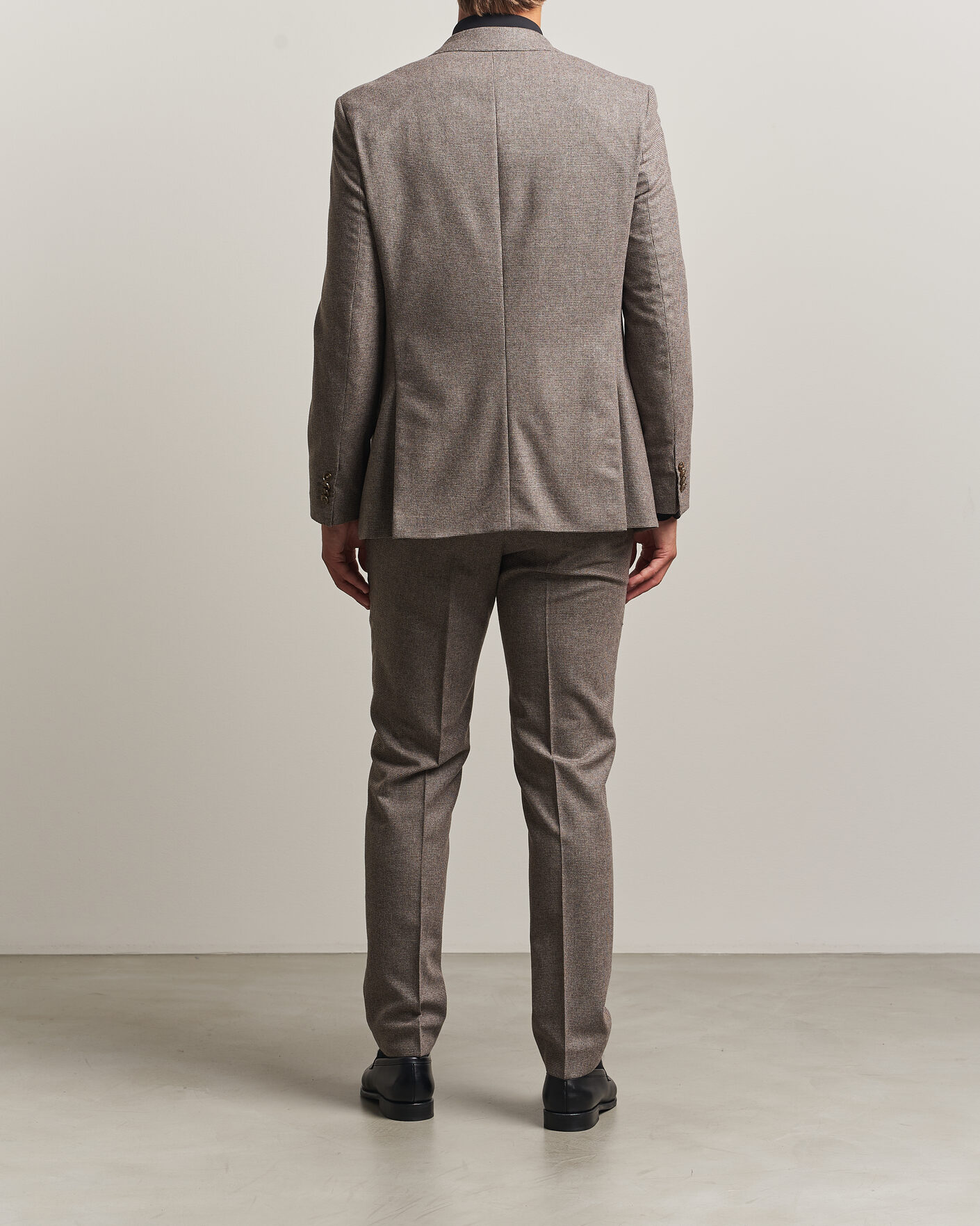 Men | Suits | BOSS BLACK | Huge Wool Pepita Suit Dark Brown