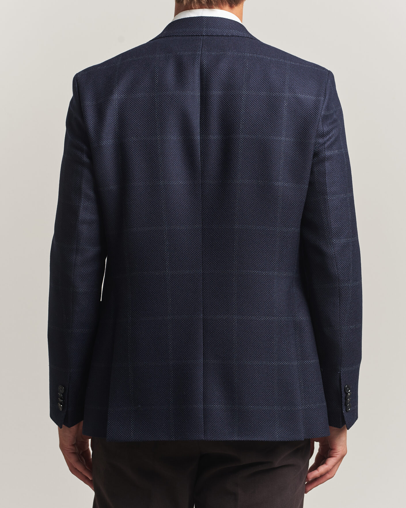 Men | Blazers | BOSS BLACK | Hutson Checked Wool Blazer Dark Blue