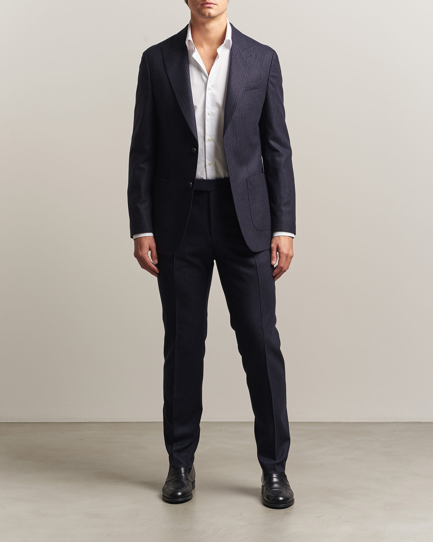 Men | Suits | BOSS BLACK | Huge Wool Pinstriped Suit Dark Blue