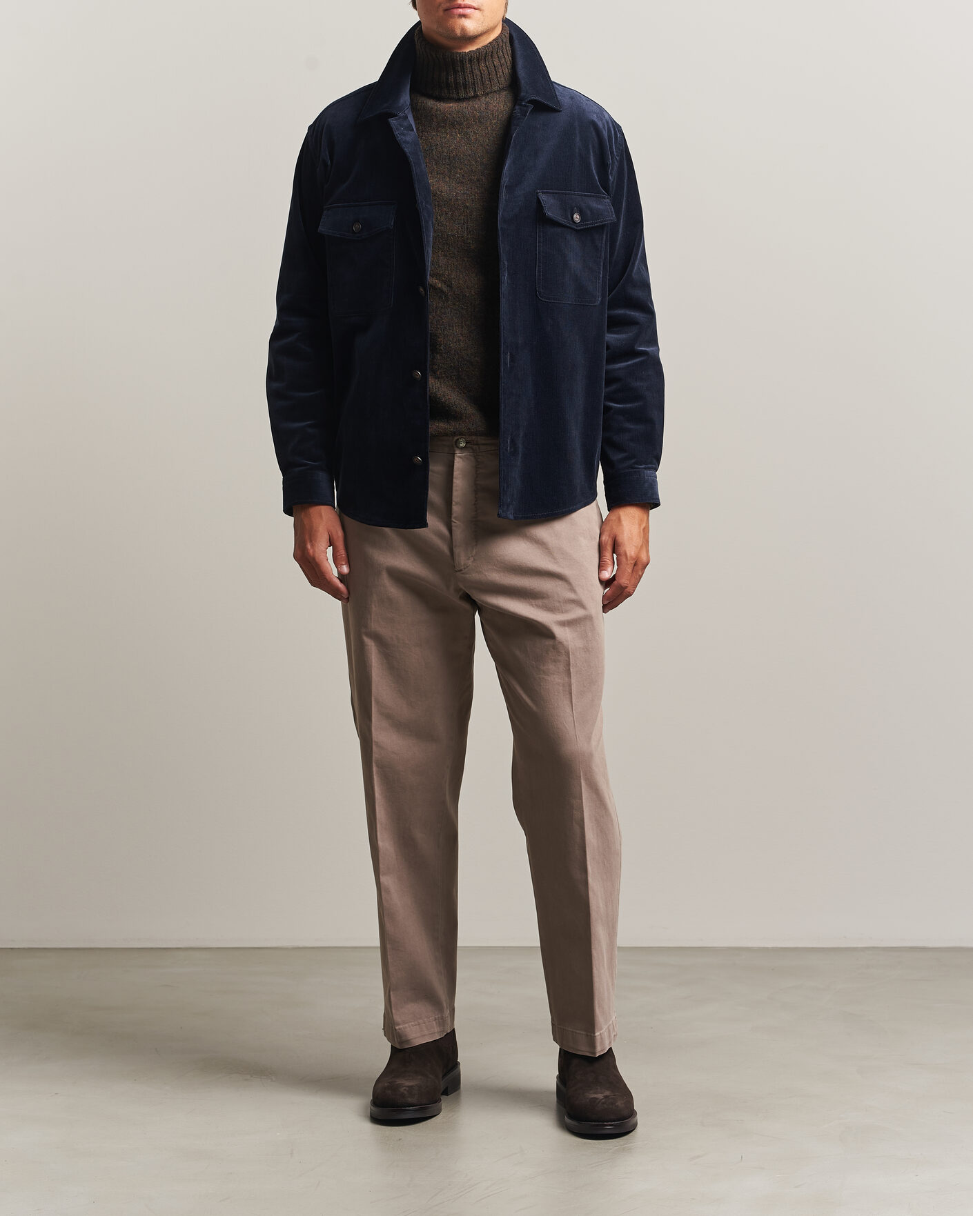 Men | Shirts | BOSS BLACK | Carper Corduroy Overshirt Dark Blue