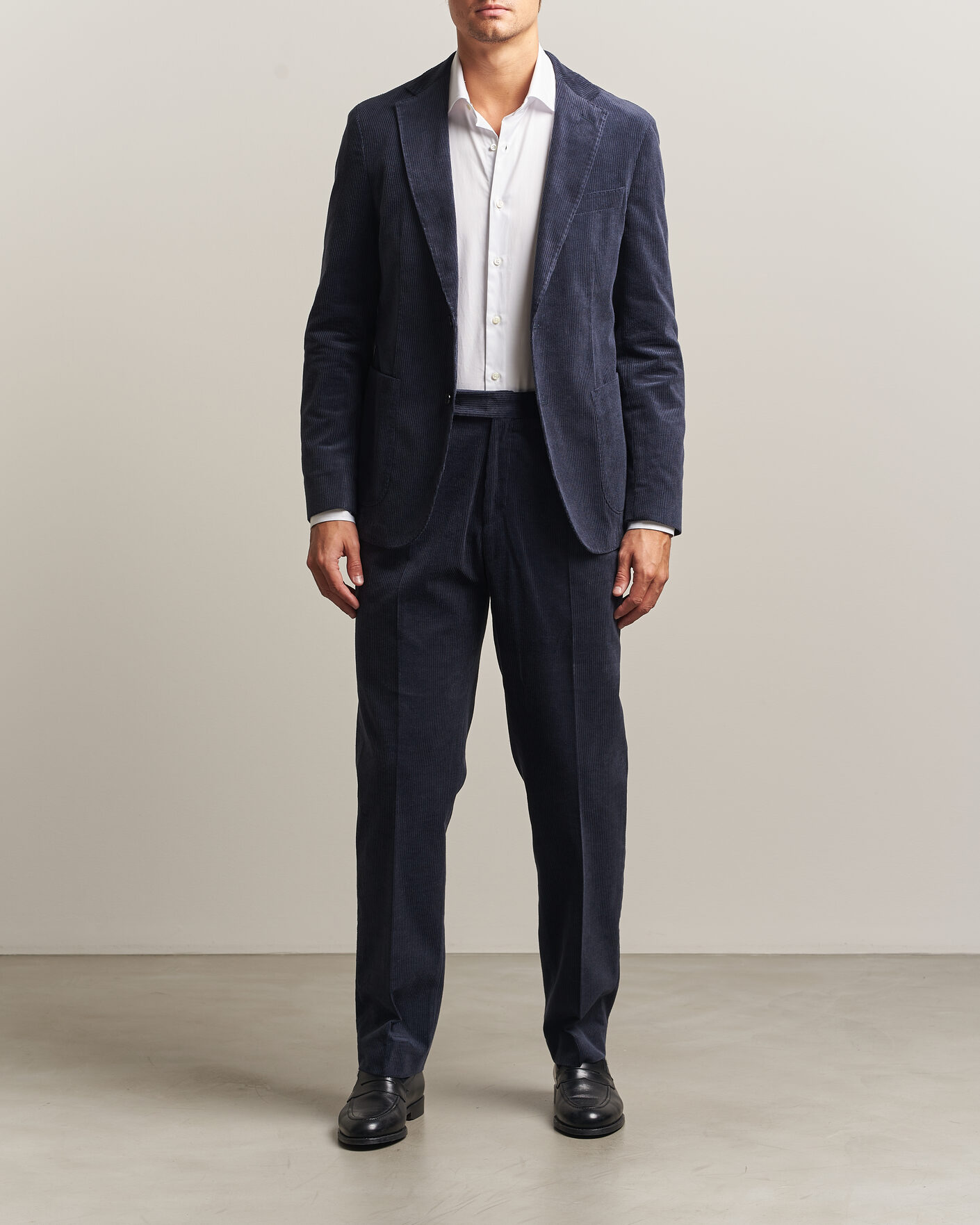 Men | Blazers | BOSS BLACK | Hanry Corduroy Suit Blazer Open Blue