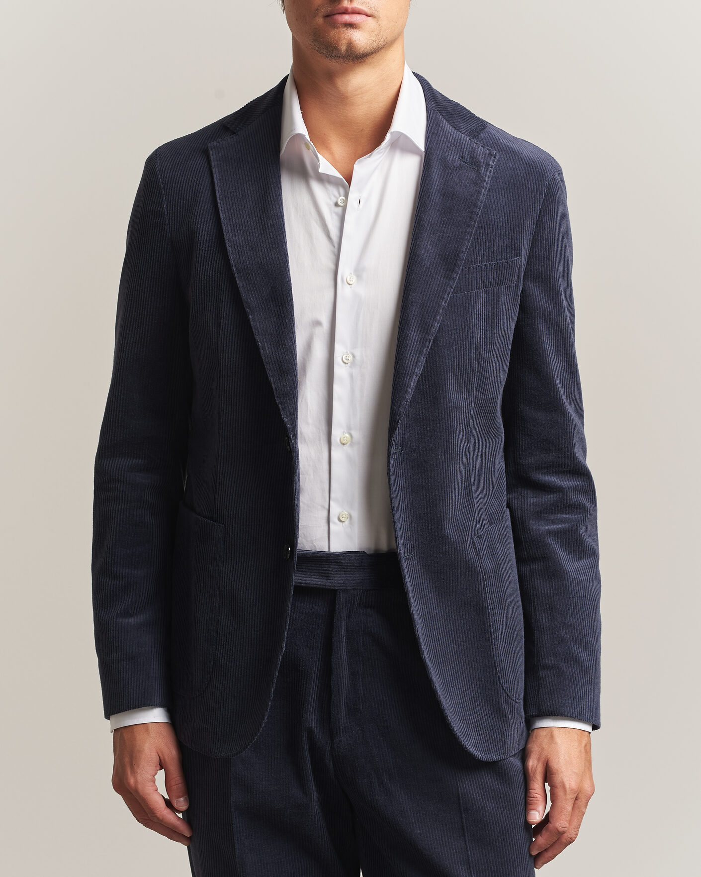 Men | Blazers | BOSS BLACK | Hanry Corduroy Suit Blazer Open Blue