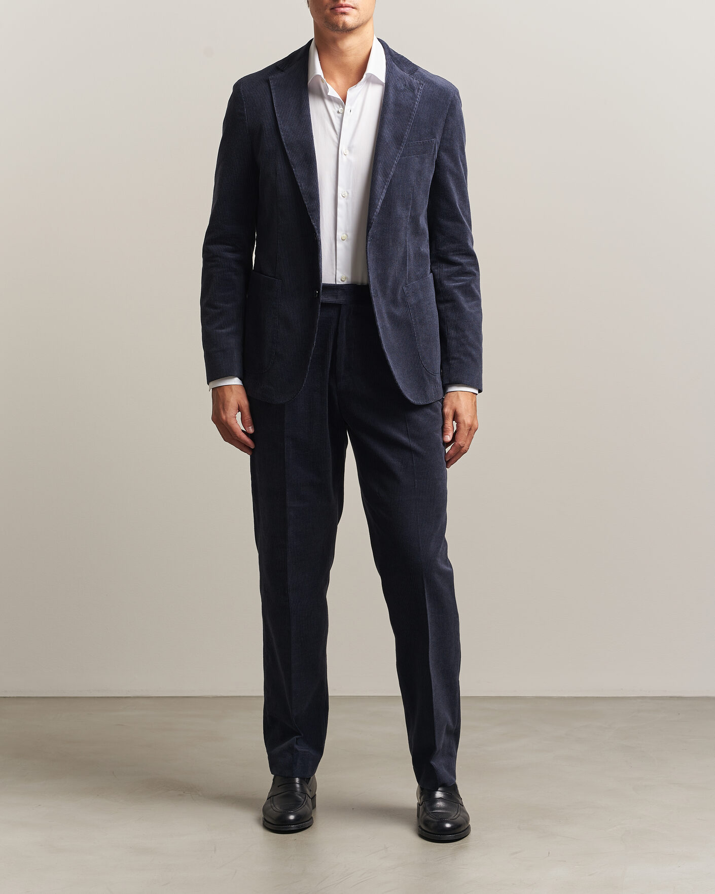 Men | Trousers | BOSS BLACK | Perino Corduroy Suit Trousers Open Blue