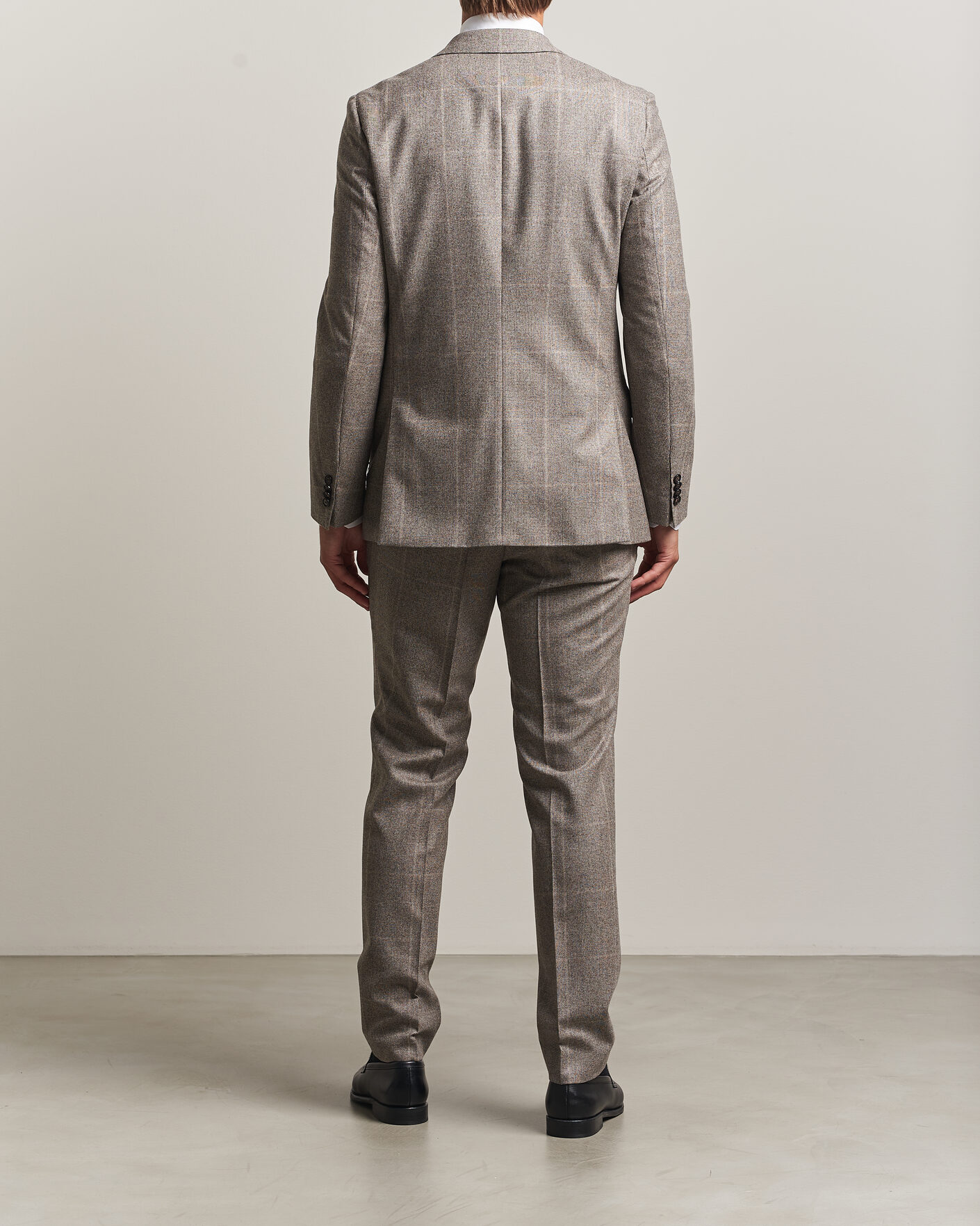 Men | Suits | BOSS BLACK | Huge Wool Checked Double Breasted Suit Open Brown