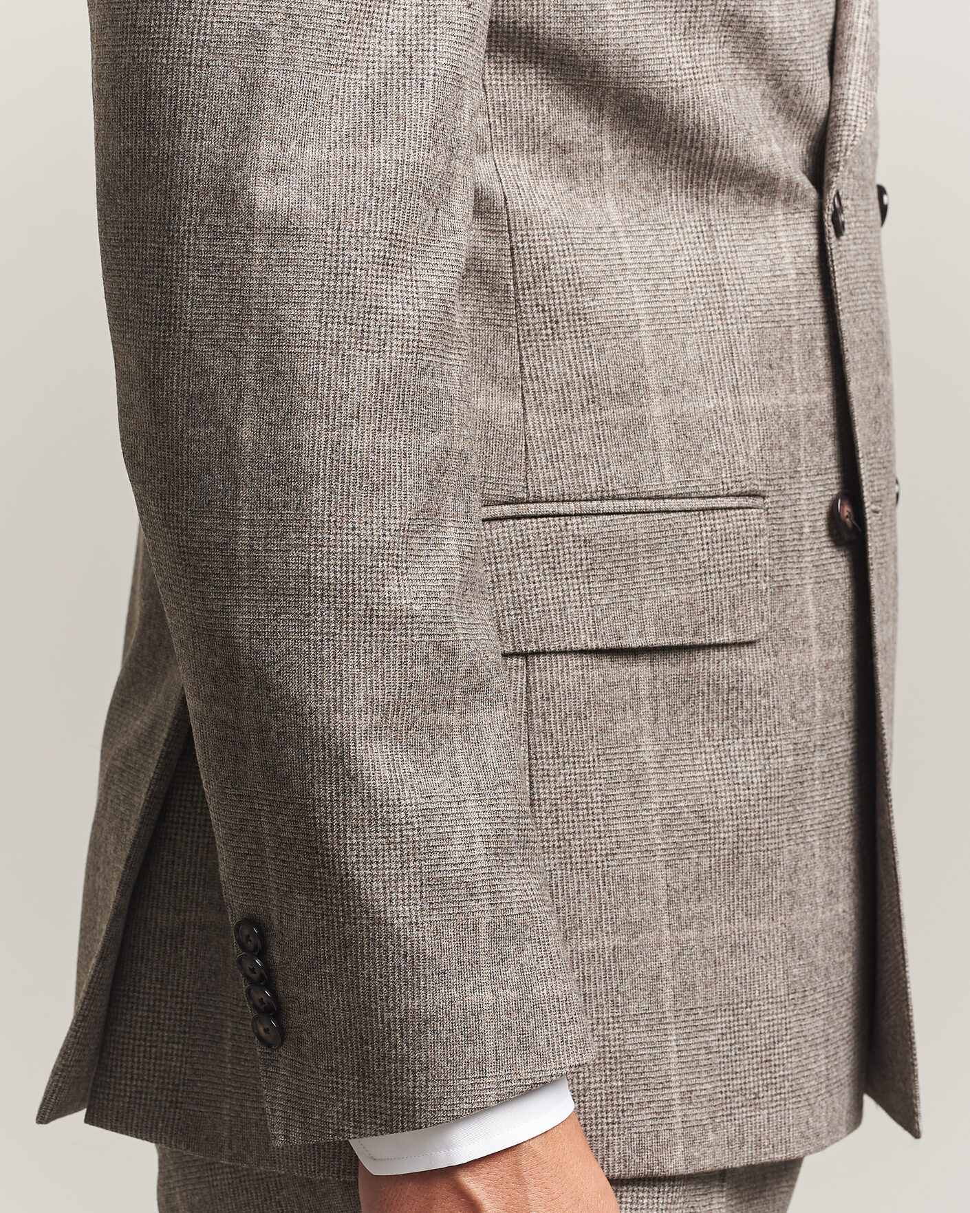 Men | Suits | BOSS BLACK | Huge Wool Checked Double Breasted Suit Open Brown