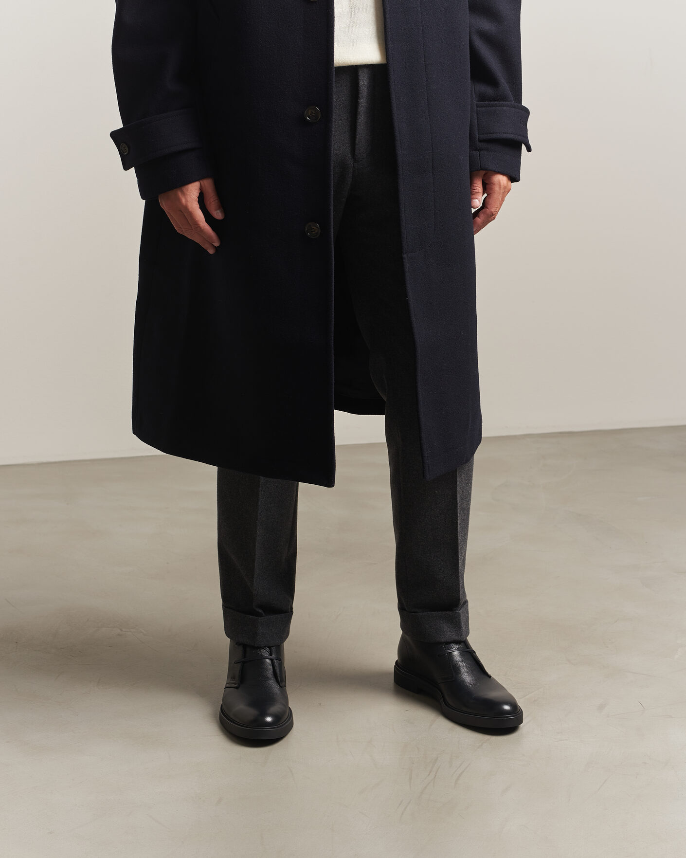 Men | Boots | BOSS BLACK | Calev Grained Leather Chukka Boot Black
