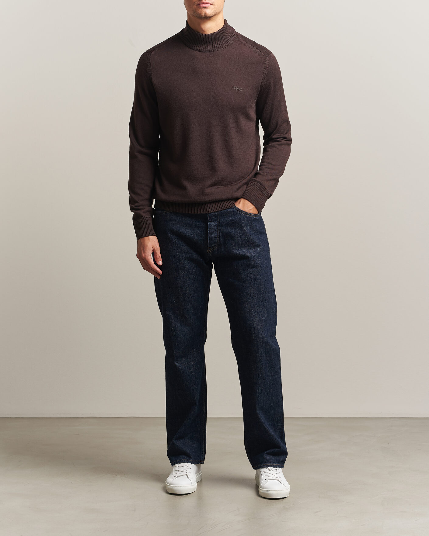 Men | Sweaters & Knitwear | BOSS ORANGE | Avac Knitted Turtleneck Dark Brown