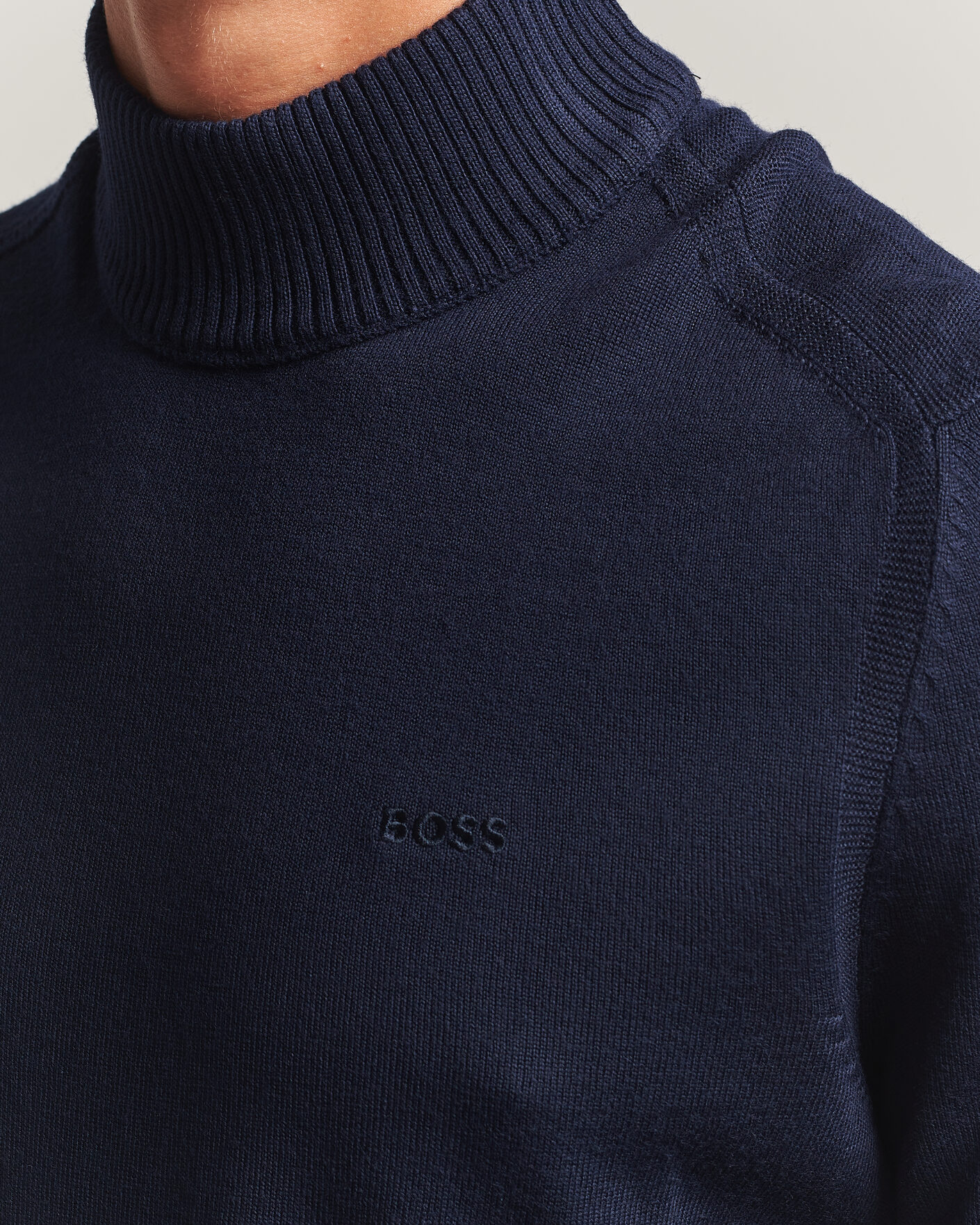Men | Sweaters & Knitwear | BOSS ORANGE | Avac Knitted Turtleneck Dark Blue