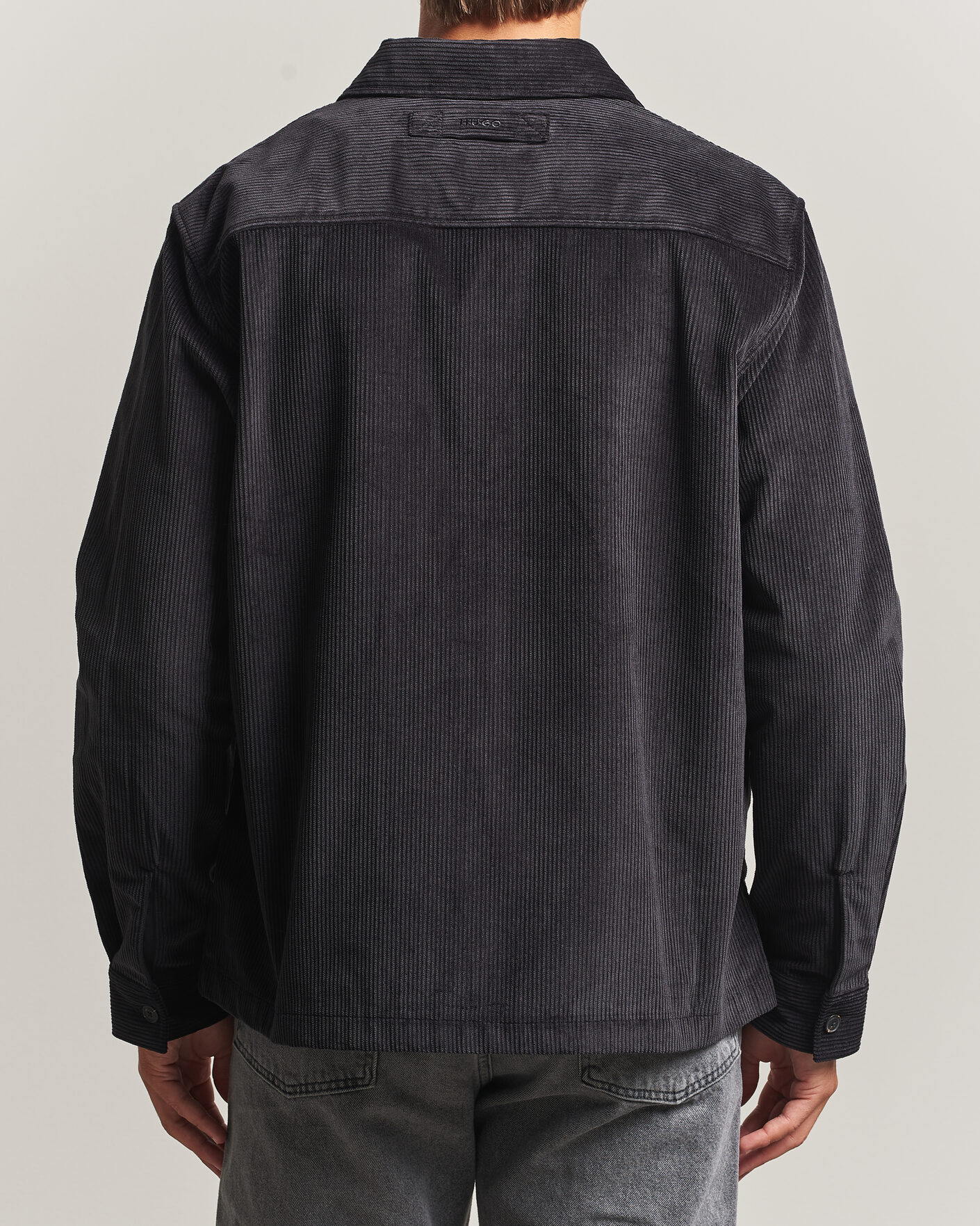 Men | Shirts | HUGO | Ecord Corduroy Overshirt Black