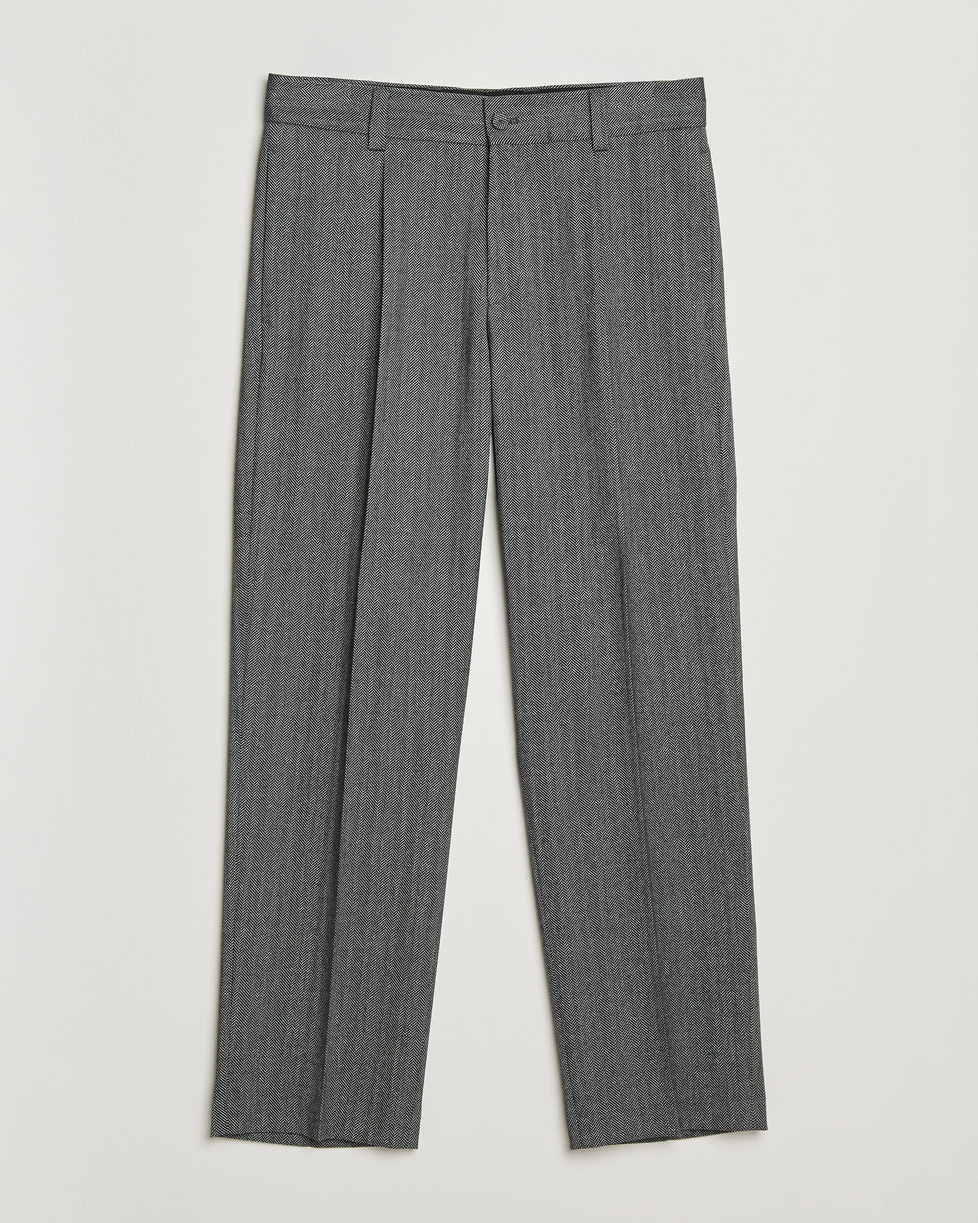 Men | Trousers | HUGO | Flips Herringbone Suit Trousers Dark Grey