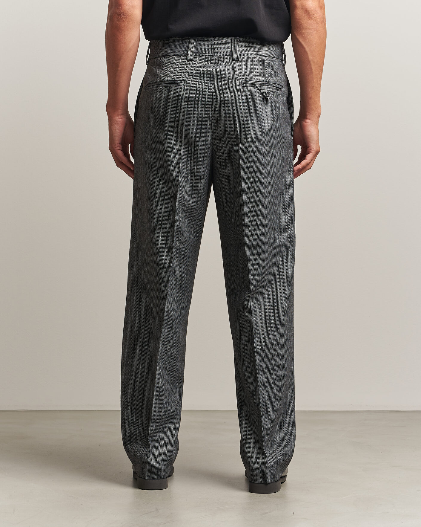 Men | Trousers | HUGO | Flips Herringbone Suit Trousers Dark Grey