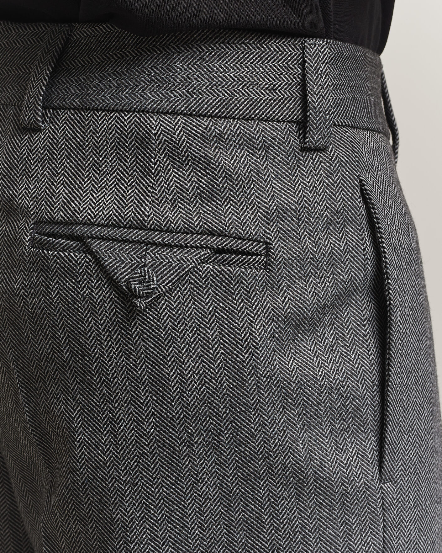 Men | Trousers | HUGO | Flips Herringbone Suit Trousers Dark Grey