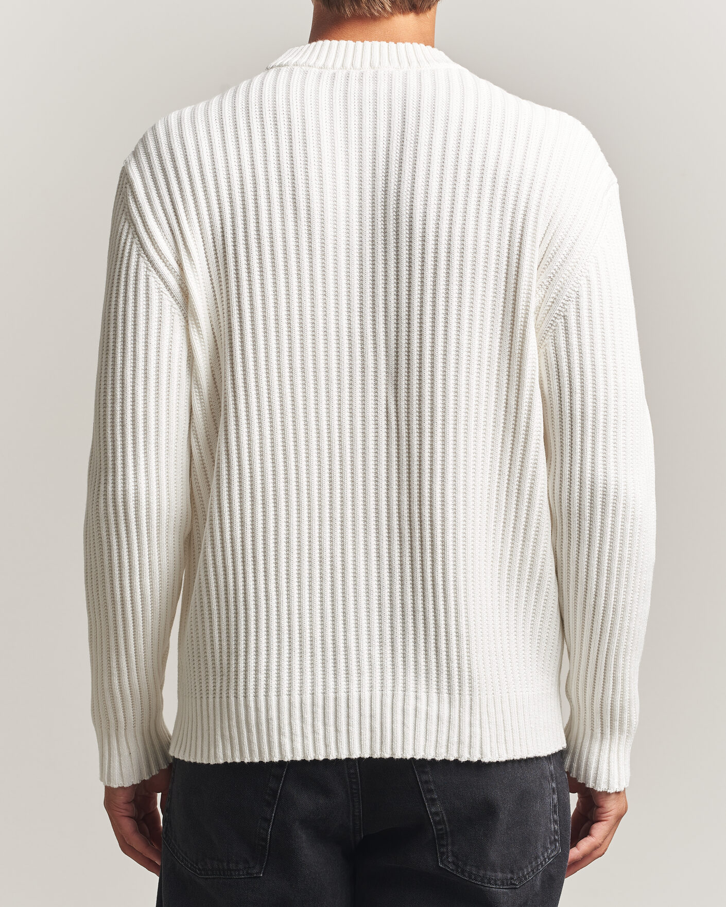 Men | Sweaters & Knitwear | HUGO | Sribban Cotton Knitted Sweater Natural