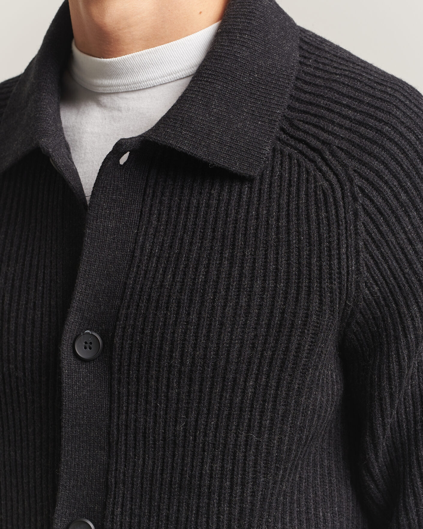 Men | Sweaters & Knitwear | HUGO | Sardeep Wool Knitted Cardigan Black