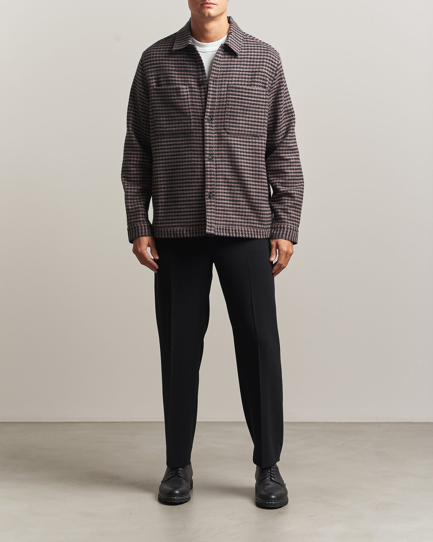 Men | Shirts | HUGO | Eniri Houndstooth Overshirt Copper Brown