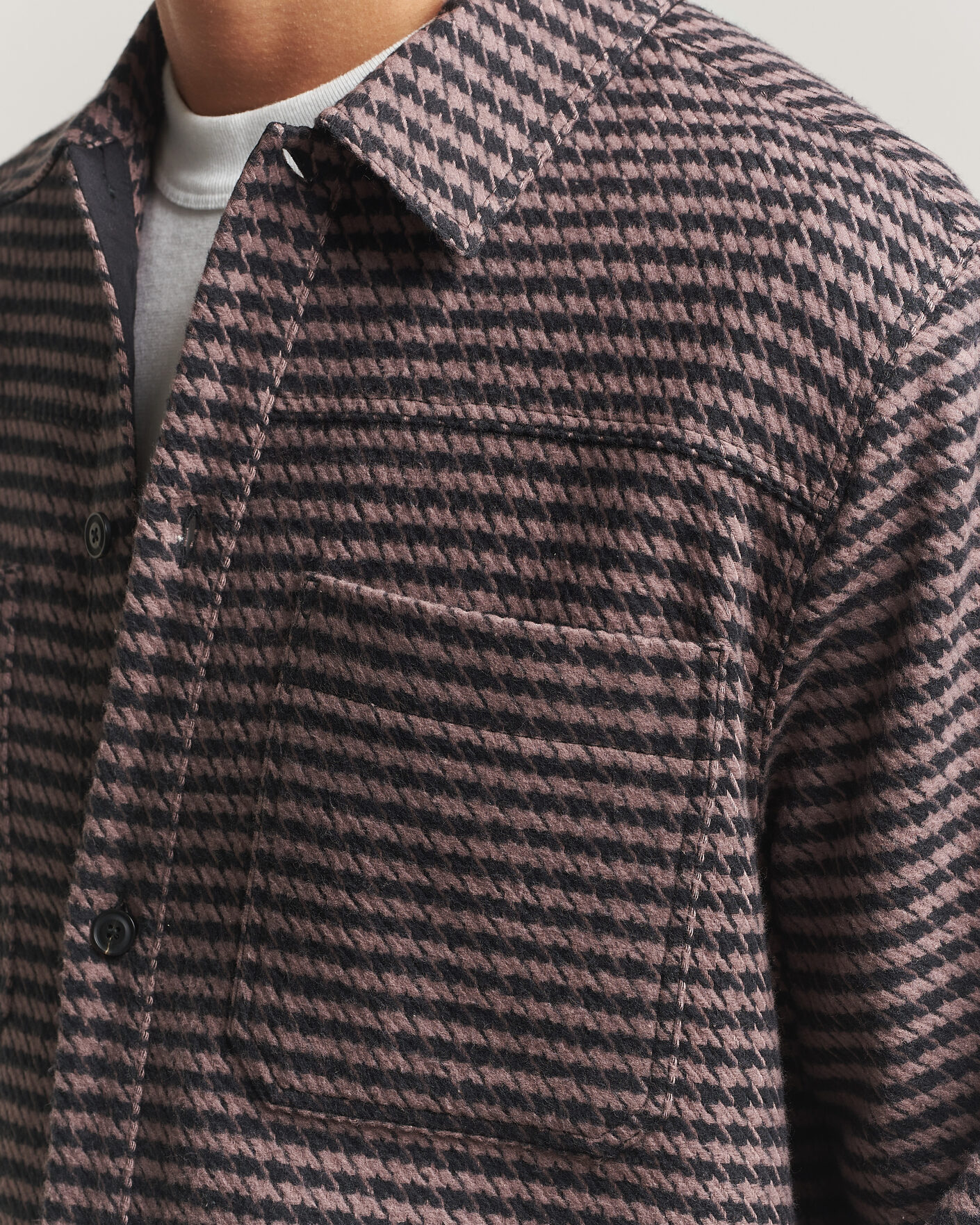 Men | Shirts | HUGO | Eniri Houndstooth Overshirt Copper Brown