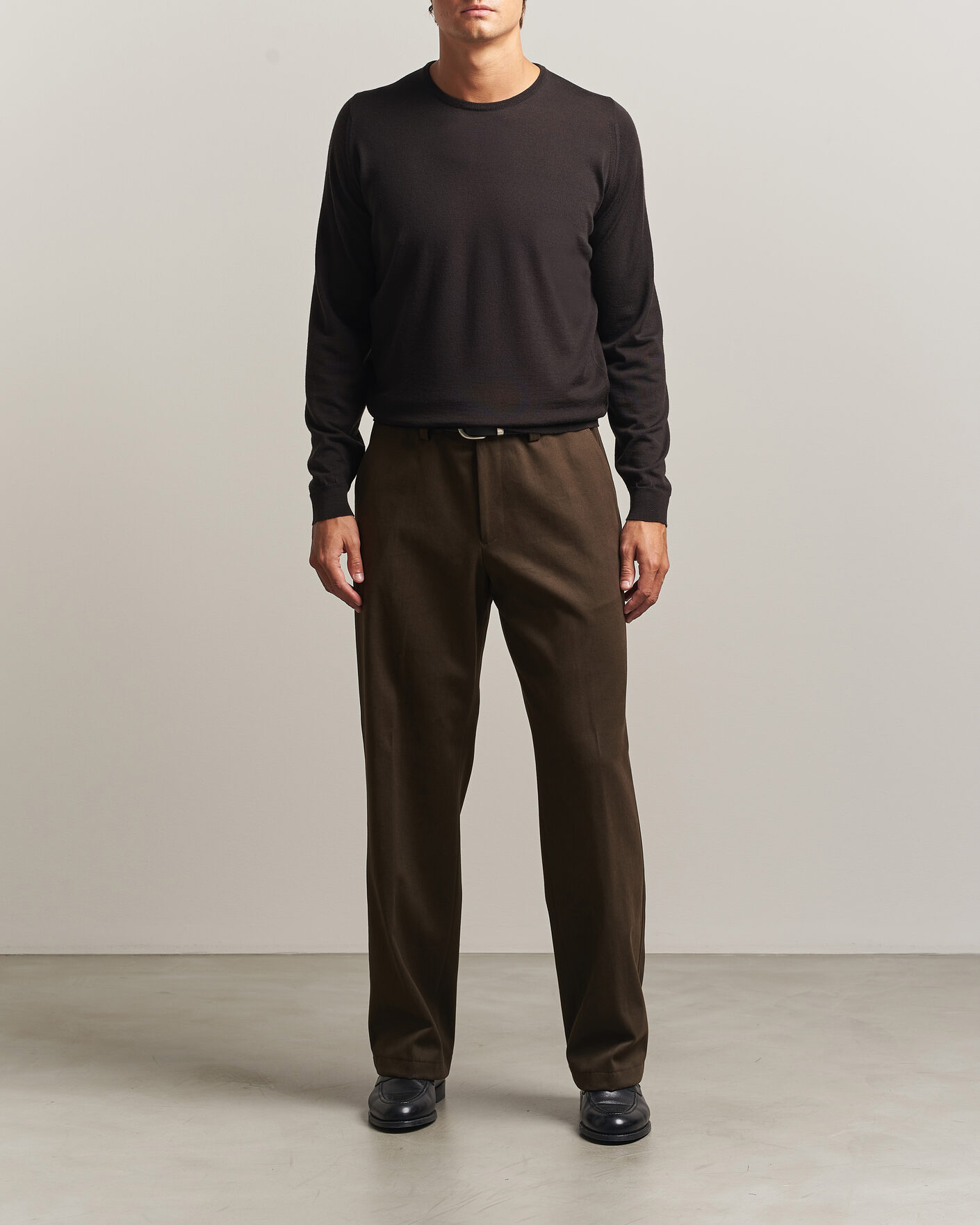 Men | Trousers | BOSS CAMEL | Pave Brushed Cotton Pleated Trousers Open Green