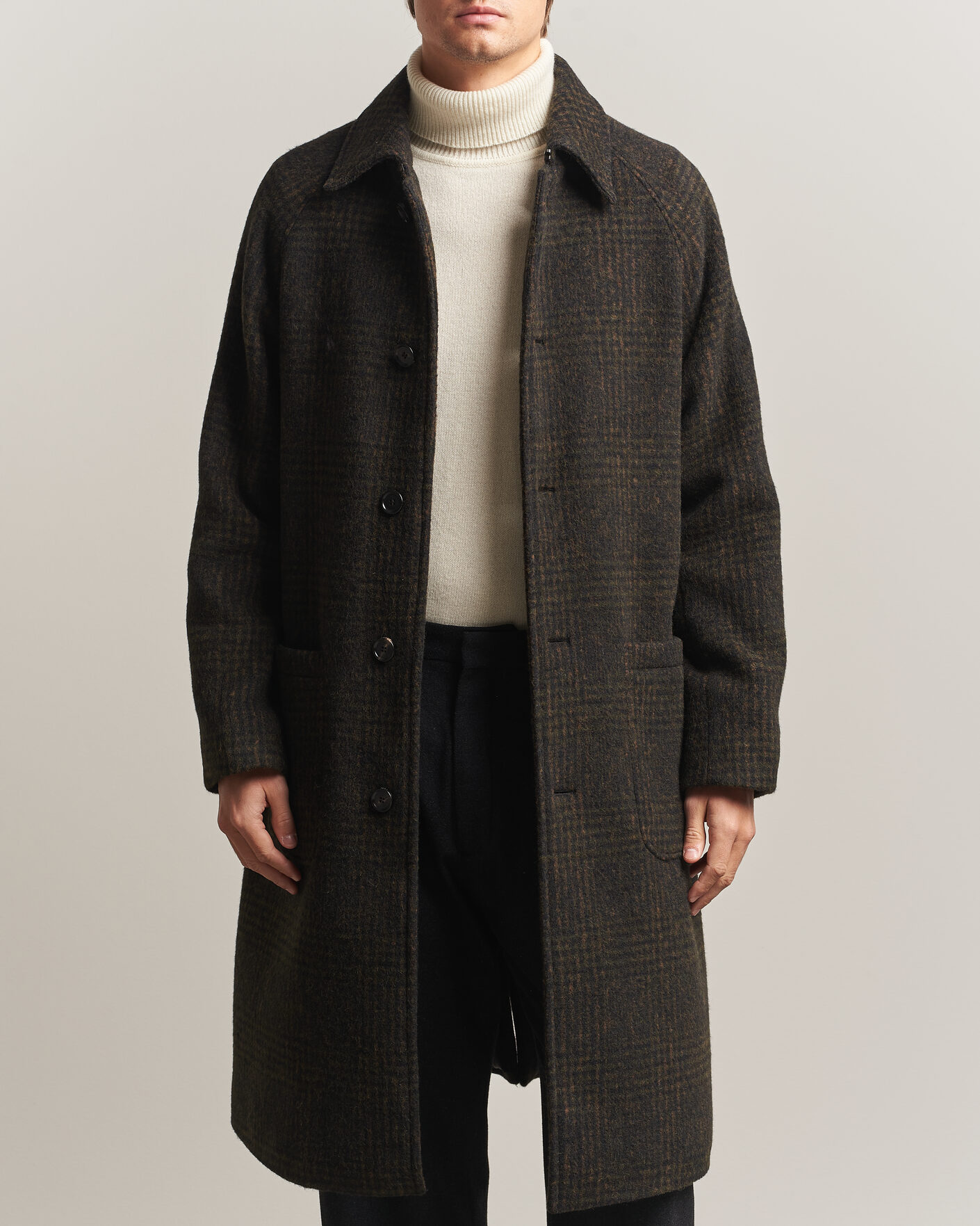 Men | Coats & Jackets | BOSS CAMEL | Cohn Wool Checked Coat Open Green
