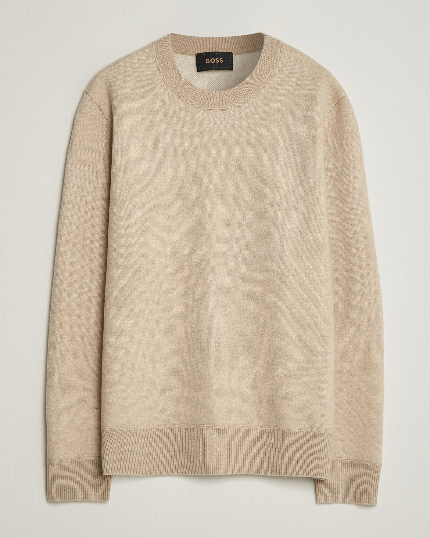 Men | Sweaters & Knitwear | BOSS CAMEL | Farrison Wool Knitted Sweater Light Beige