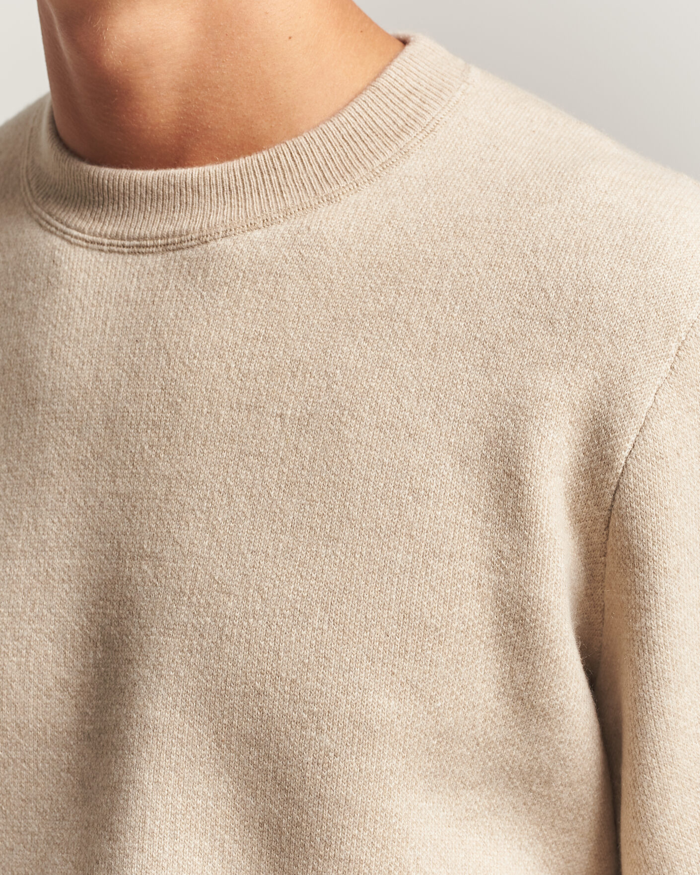 Men | Sweaters & Knitwear | BOSS CAMEL | Farrison Wool Knitted Sweater Light Beige