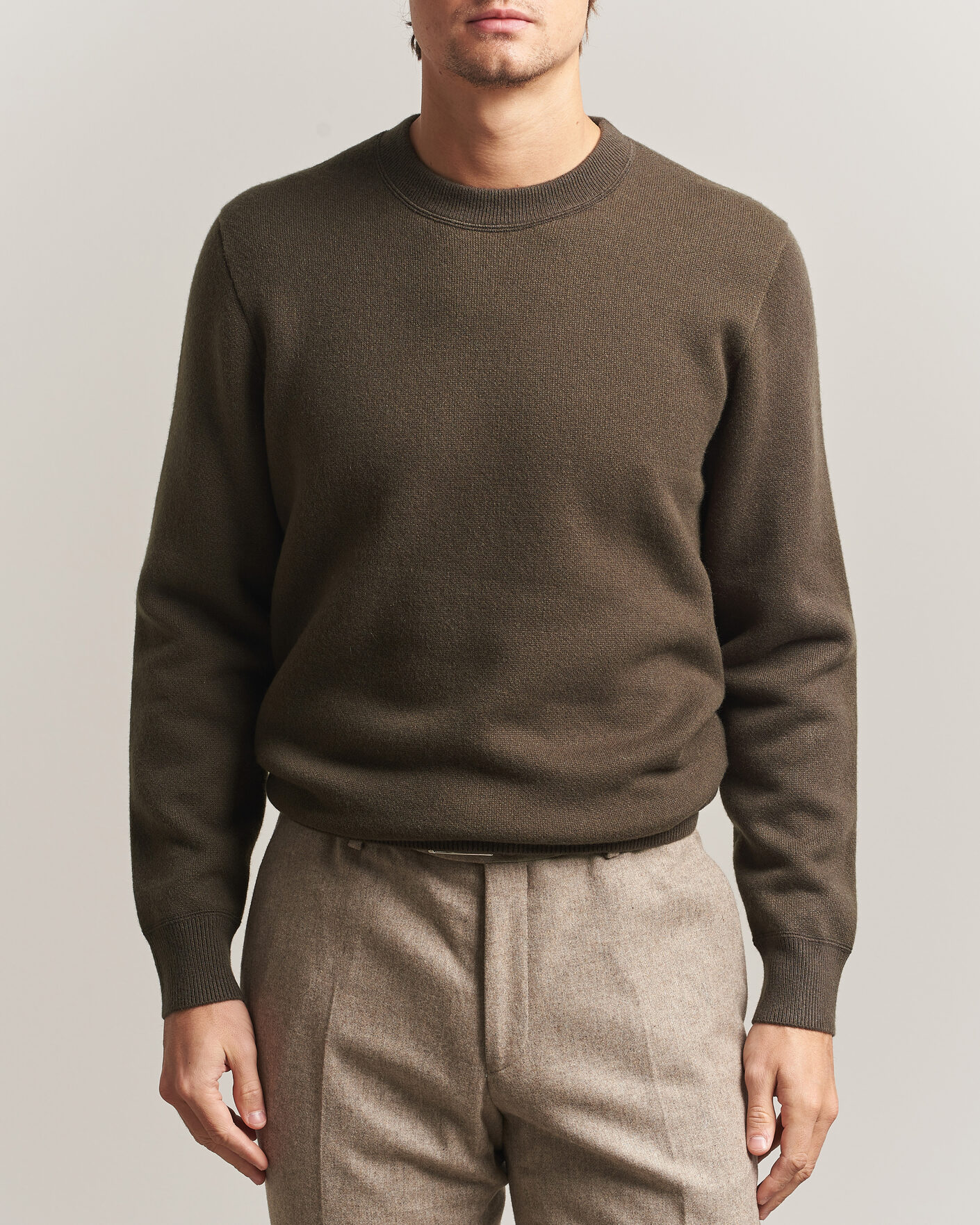 Men | Sweaters & Knitwear | BOSS CAMEL | Farrison Cashmere Knitted Sweater Open Green