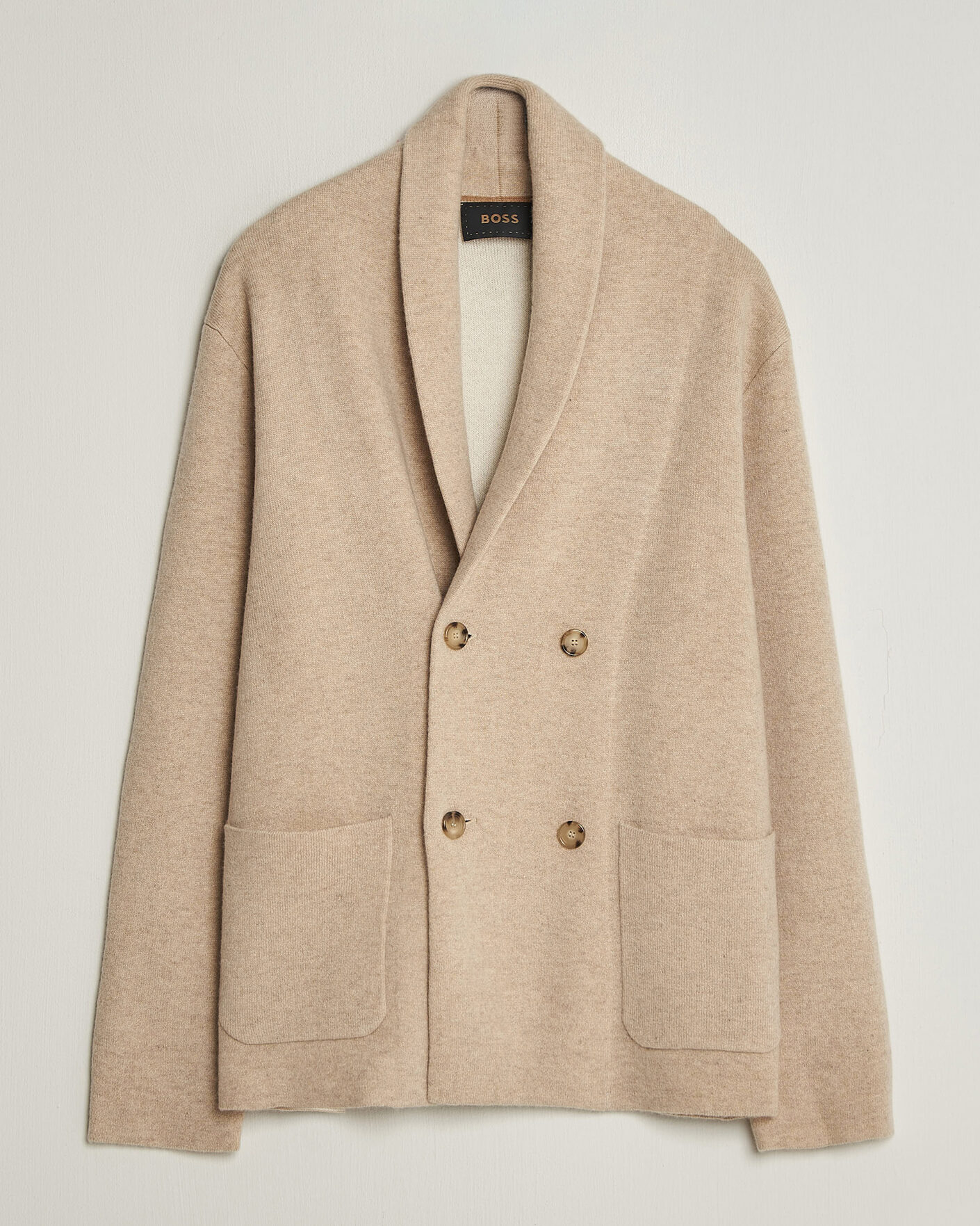 Men | Sweaters & Knitwear | BOSS CAMEL | Fenturo Wool Knitted Cardigan Light Beige