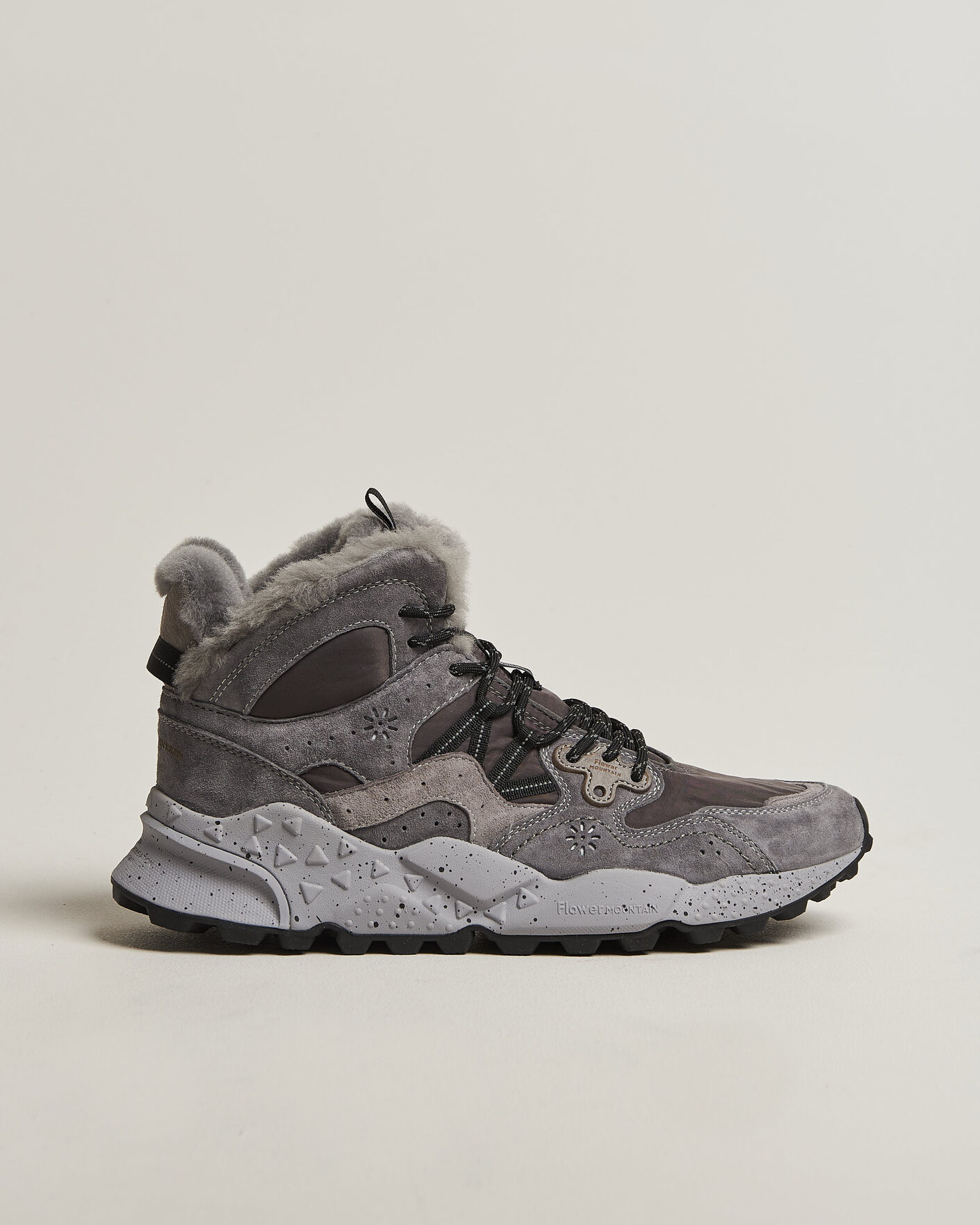 Men | Sneakers | Flower Mountain | Yamano 3 Mid Suede/Sherling Sneaker Grey