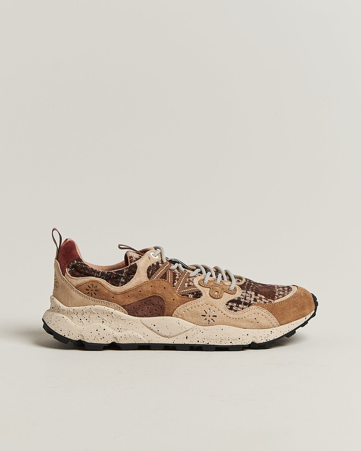 Men | Sneakers | Flower Mountain | Yamano 3 Suede/Wool Check Sneaker Brown