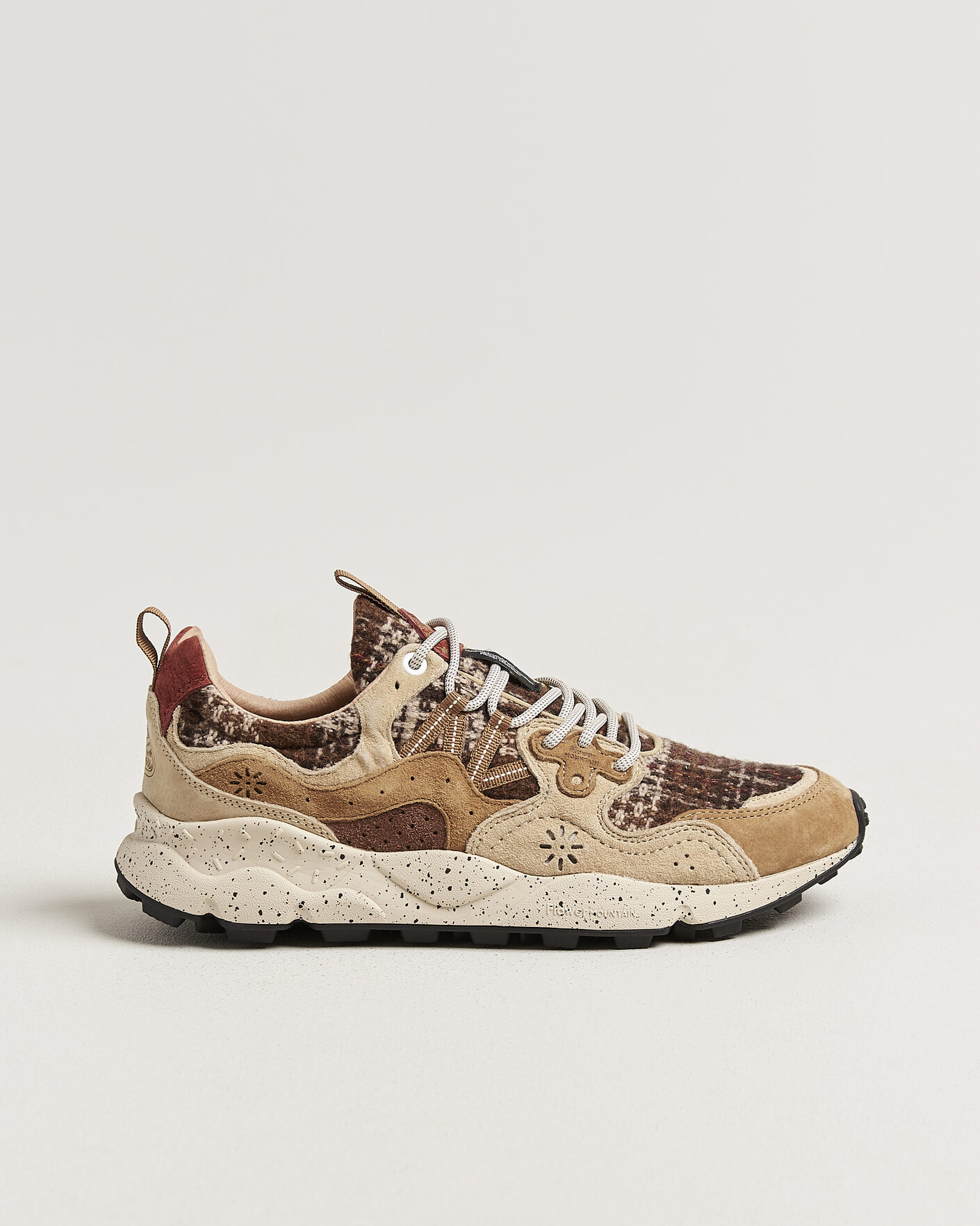 Men | Sneakers | Flower Mountain | Yamano 3 Suede/Wool Check Sneaker Brown