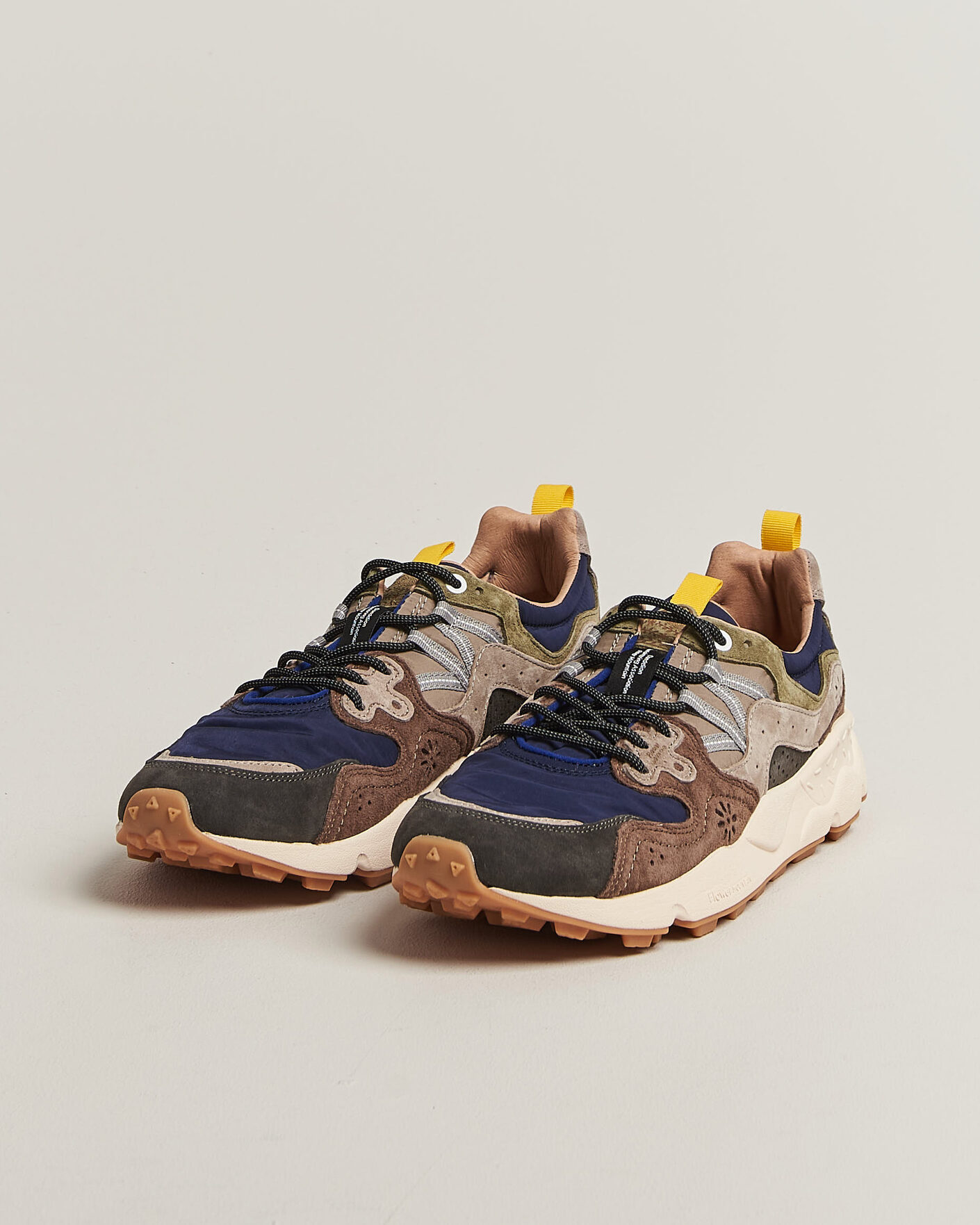 Men | Sneakers | Flower Mountain | Yamano 3 Suede/Nylon Sneaker Dark Grey/Brown