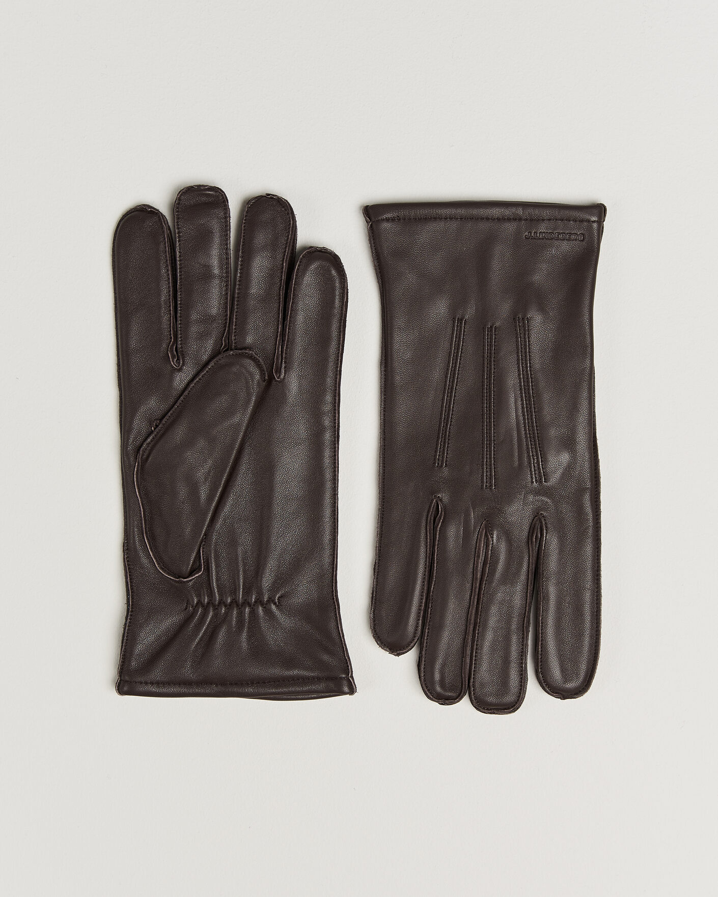 Men | Gloves | J.Lindeberg | Milo Leather Glove Seal Brown