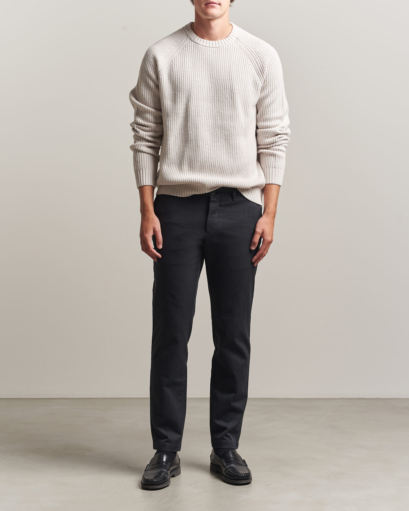 Men | Trousers | J.Lindeberg | Chase Stretch Flannel Trousers Dark Grey
