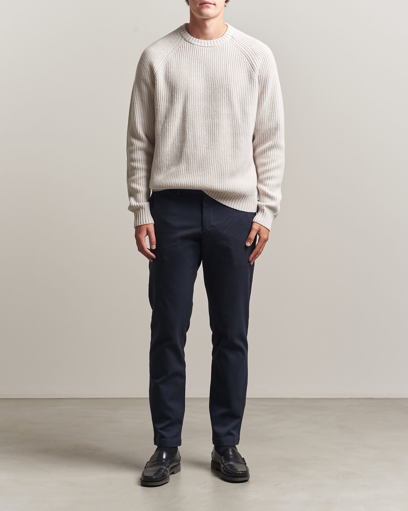 Men | Trousers | J.Lindeberg | Chase Stretch Flannel Trousers JL Navy