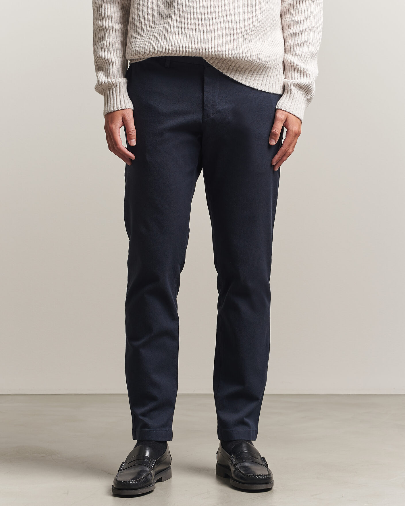 Men | Trousers | J.Lindeberg | Chase Stretch Flannel Trousers JL Navy