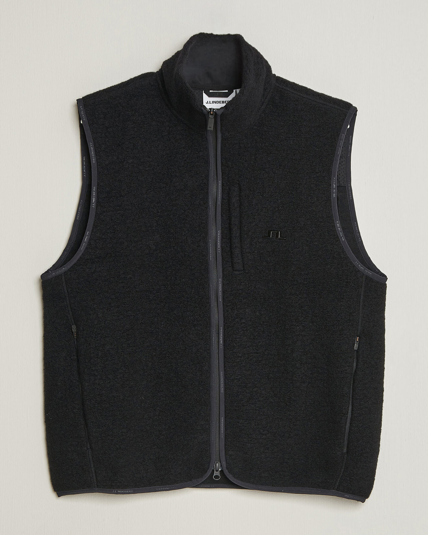 Men | Gilets | J.Lindeberg | Duncan Wool Fleece Vest Black