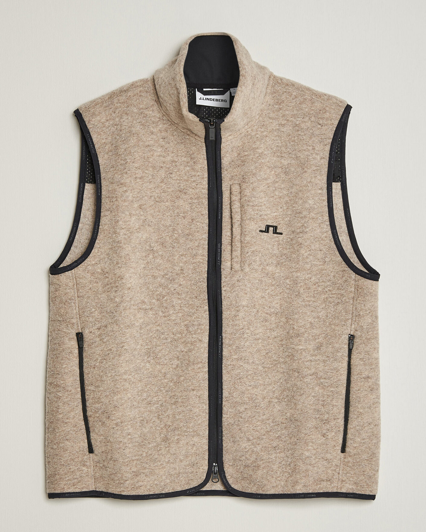 Men | Gilets | J.Lindeberg | Duncan Wool Fleece Vest Moonbeam