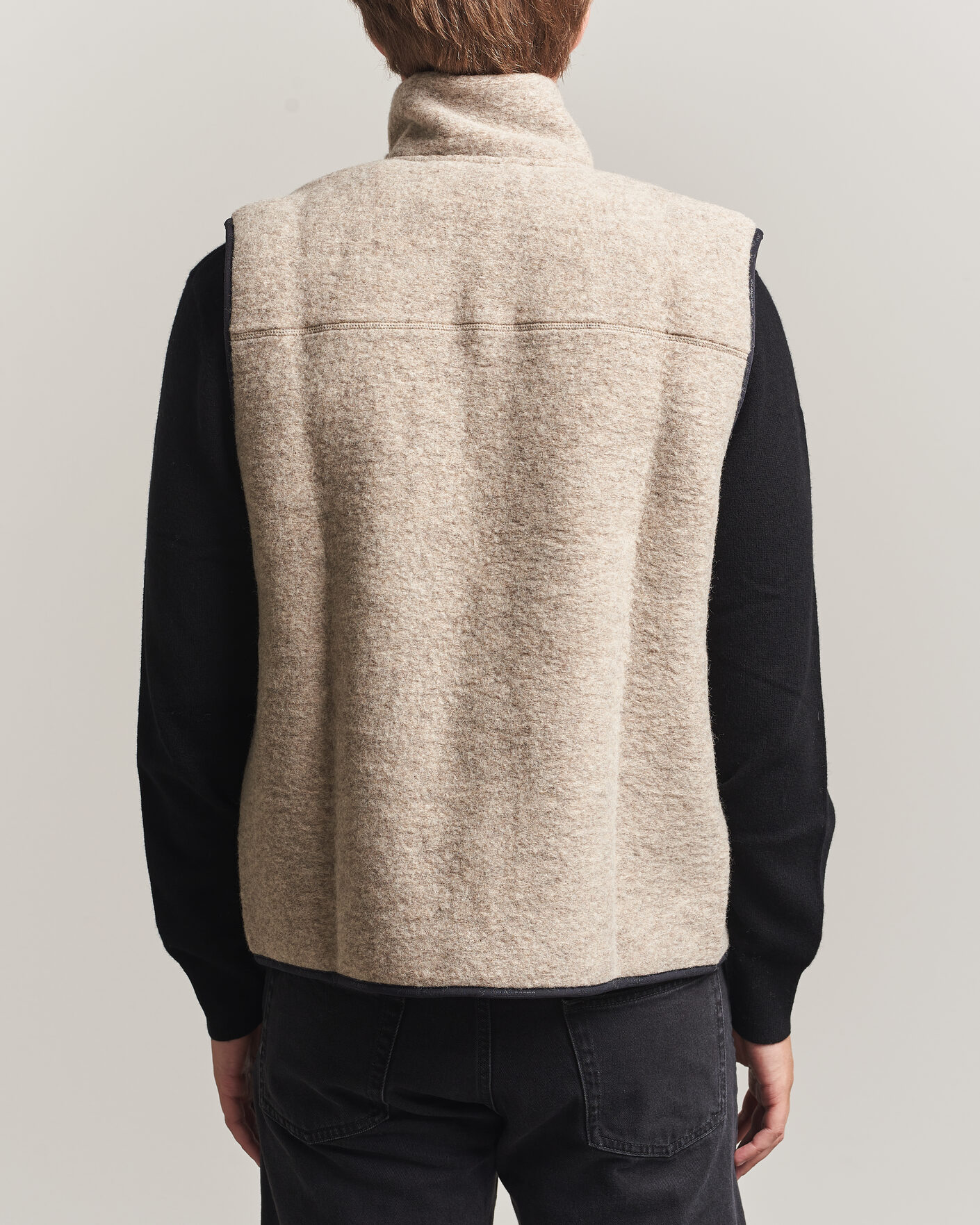 J.Lindeberg Duncan Wool Fleece Vest Moonbeam at CareOfCarl.com