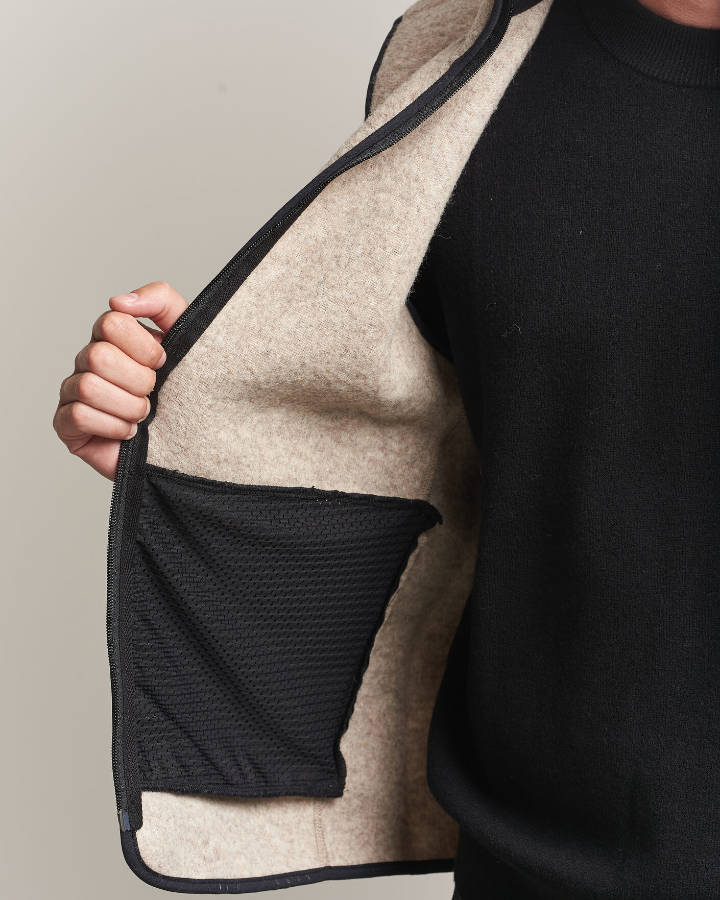 Men | Gilets | J.Lindeberg | Duncan Wool Fleece Vest Moonbeam