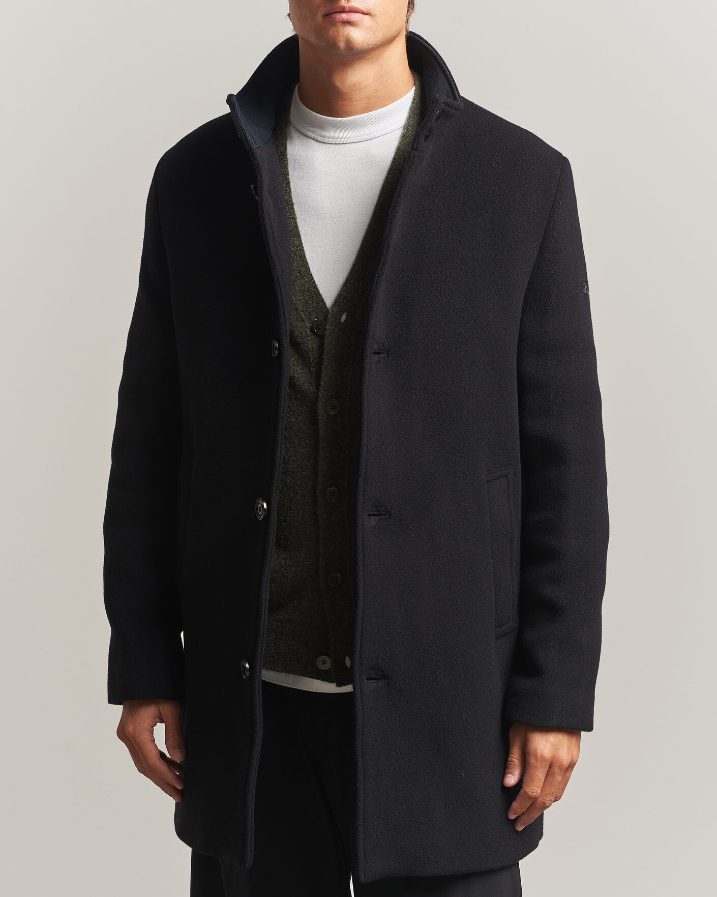 Men | Coats & Jackets | J.Lindeberg | Lexon Wool Coat Black