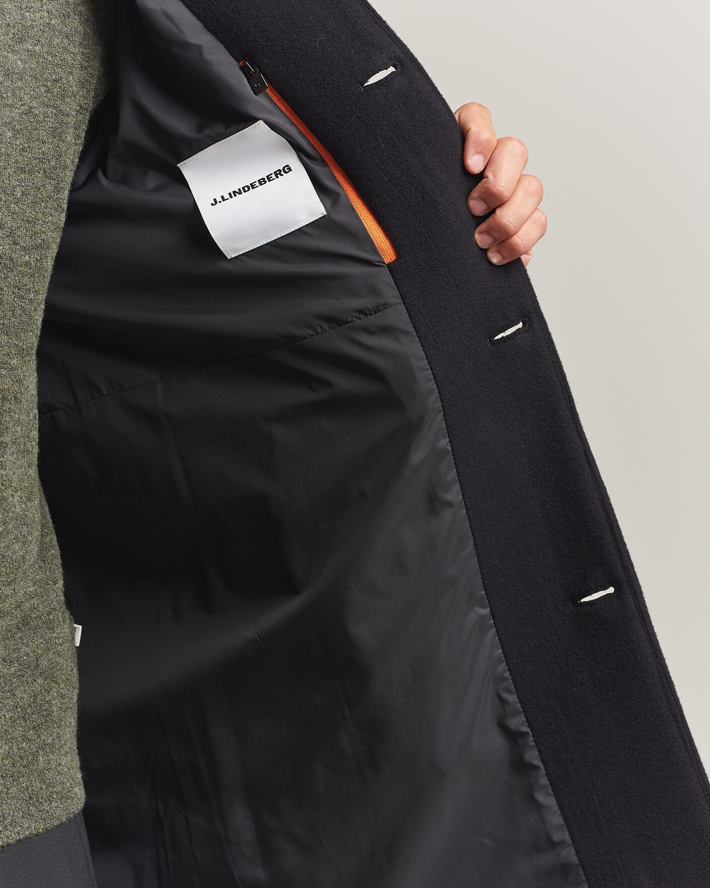 Men | Coats & Jackets | J.Lindeberg | Lexon Wool Coat Black